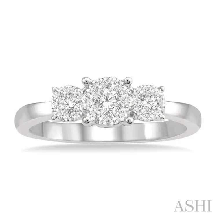 1/3 Ctw Lovebright Round Cut Diamond Ring in 14K White Gold