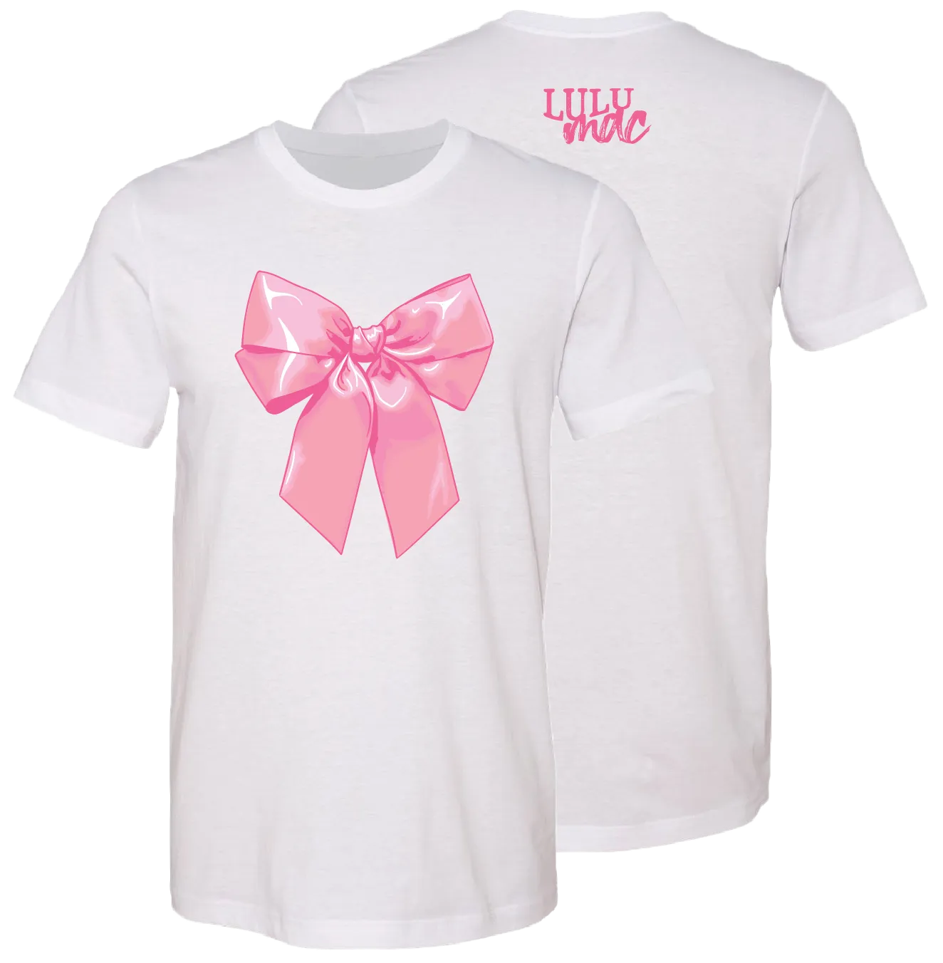 138 Big Pink Bow White