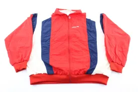 80's Adidas Embroidered Logo Red, Blue, & White Zip Up Jacket