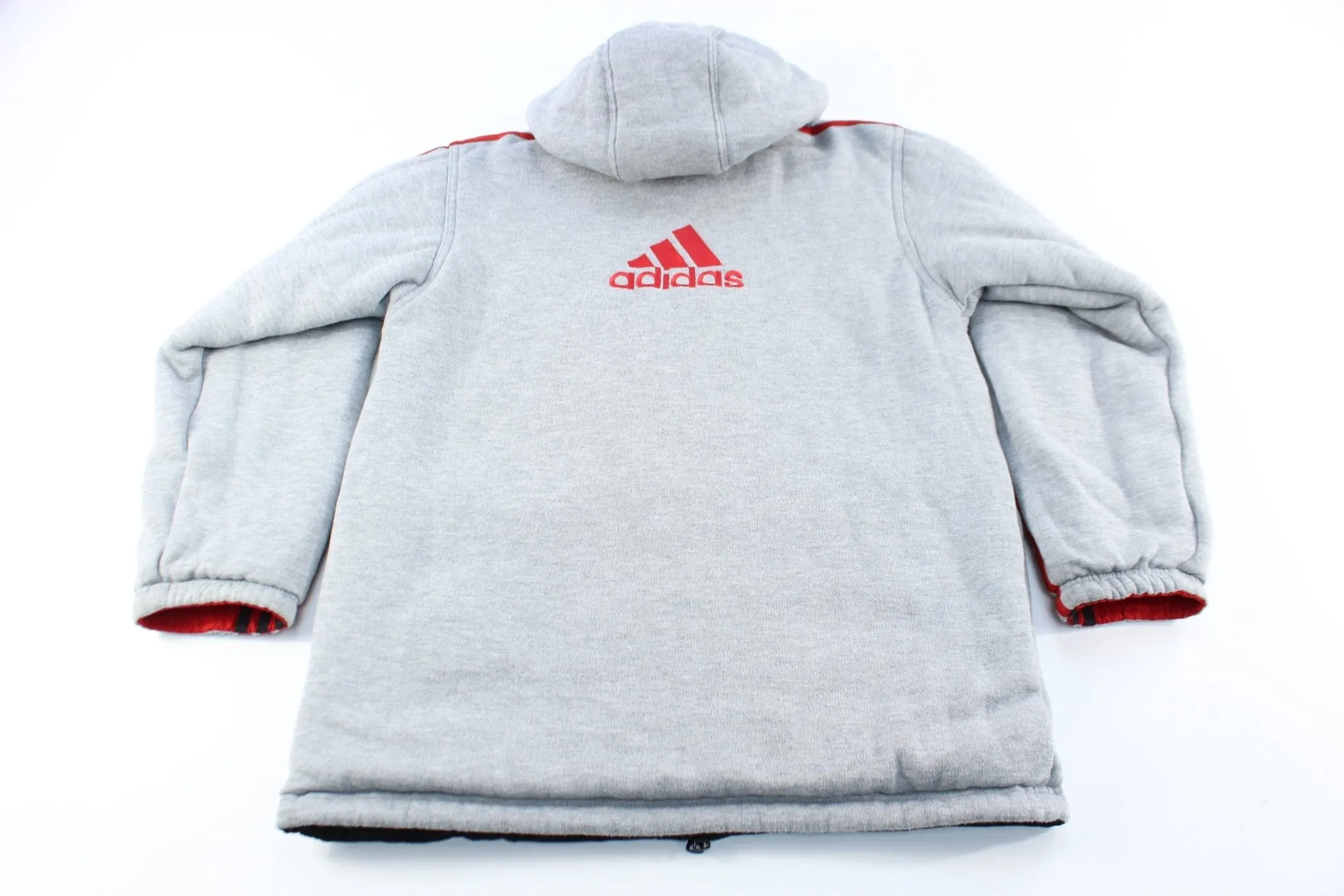 Adidas Embroidered Logo Reversible Striped Zip Up Jacket