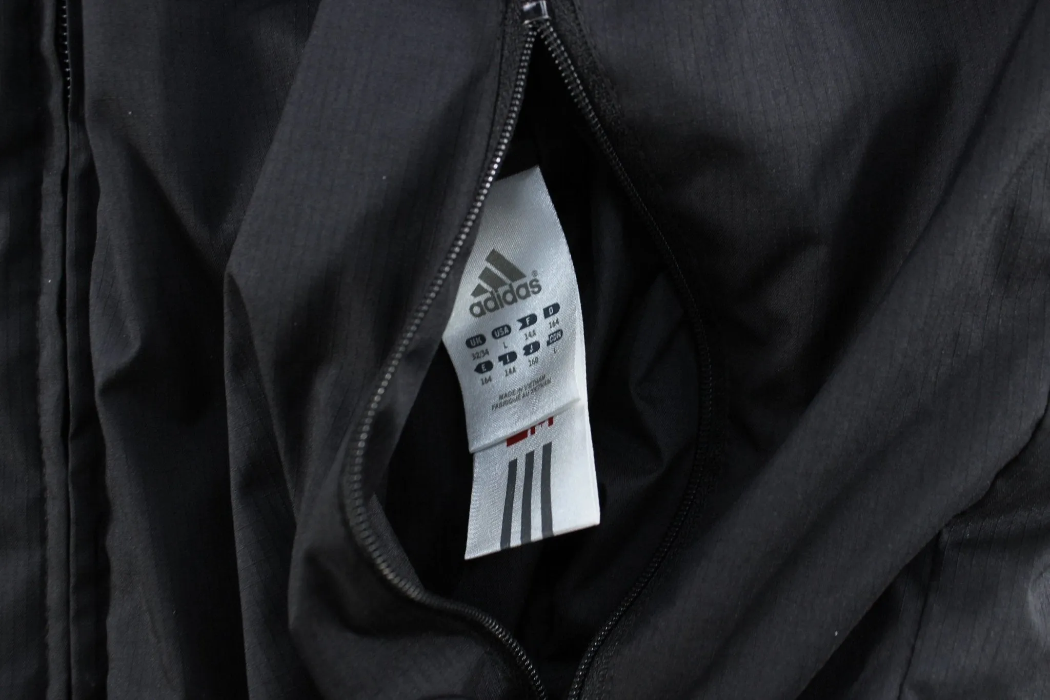 Adidas Embroidered Logo Reversible Striped Zip Up Jacket