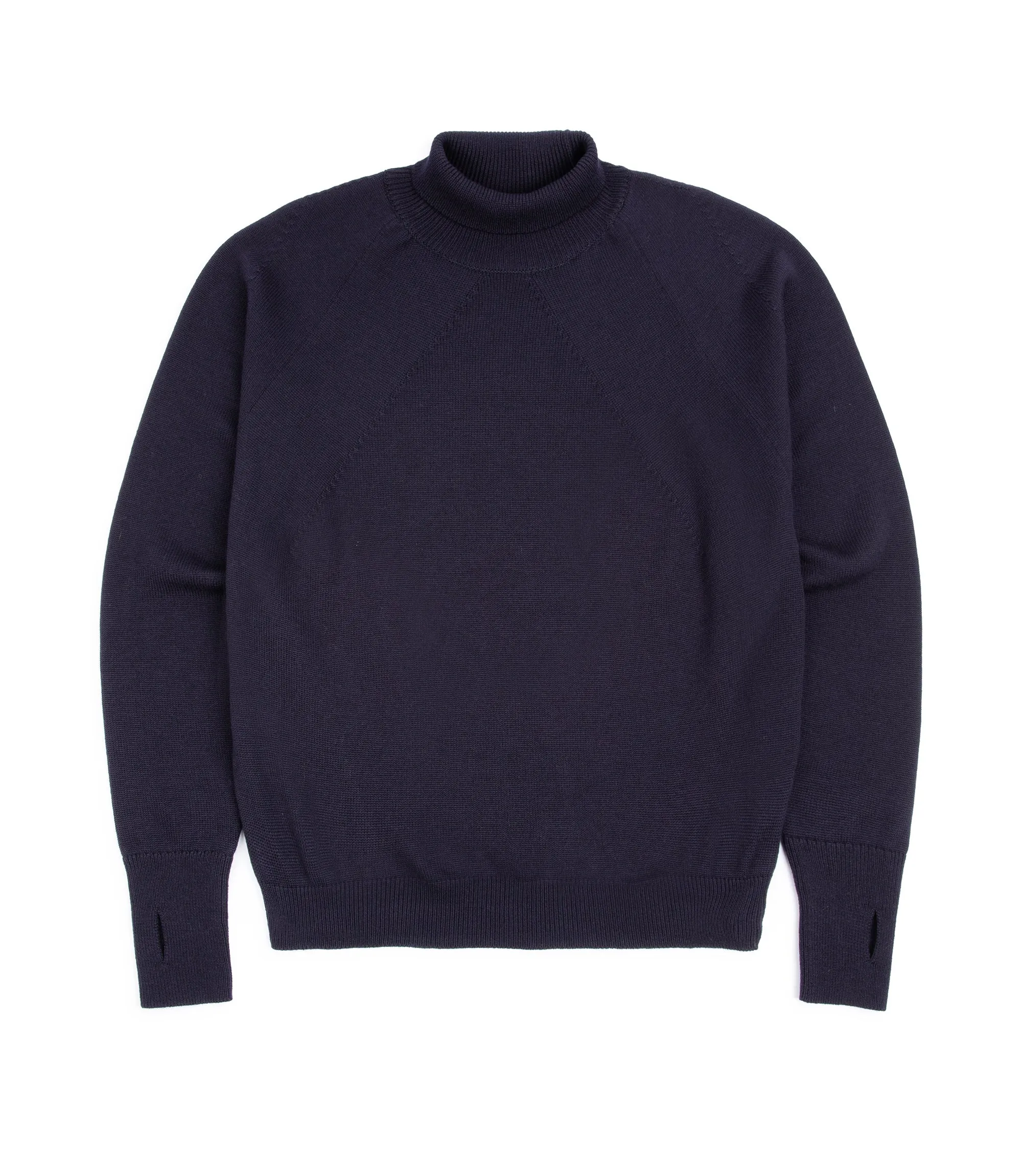 Batoner Light Wool Signature Turtle Neck Sweater: Navy