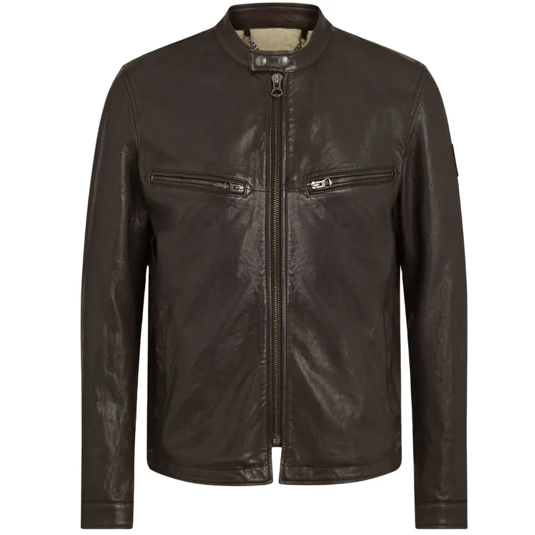 Belstaff Raceway Dark Brown Leather Jacket