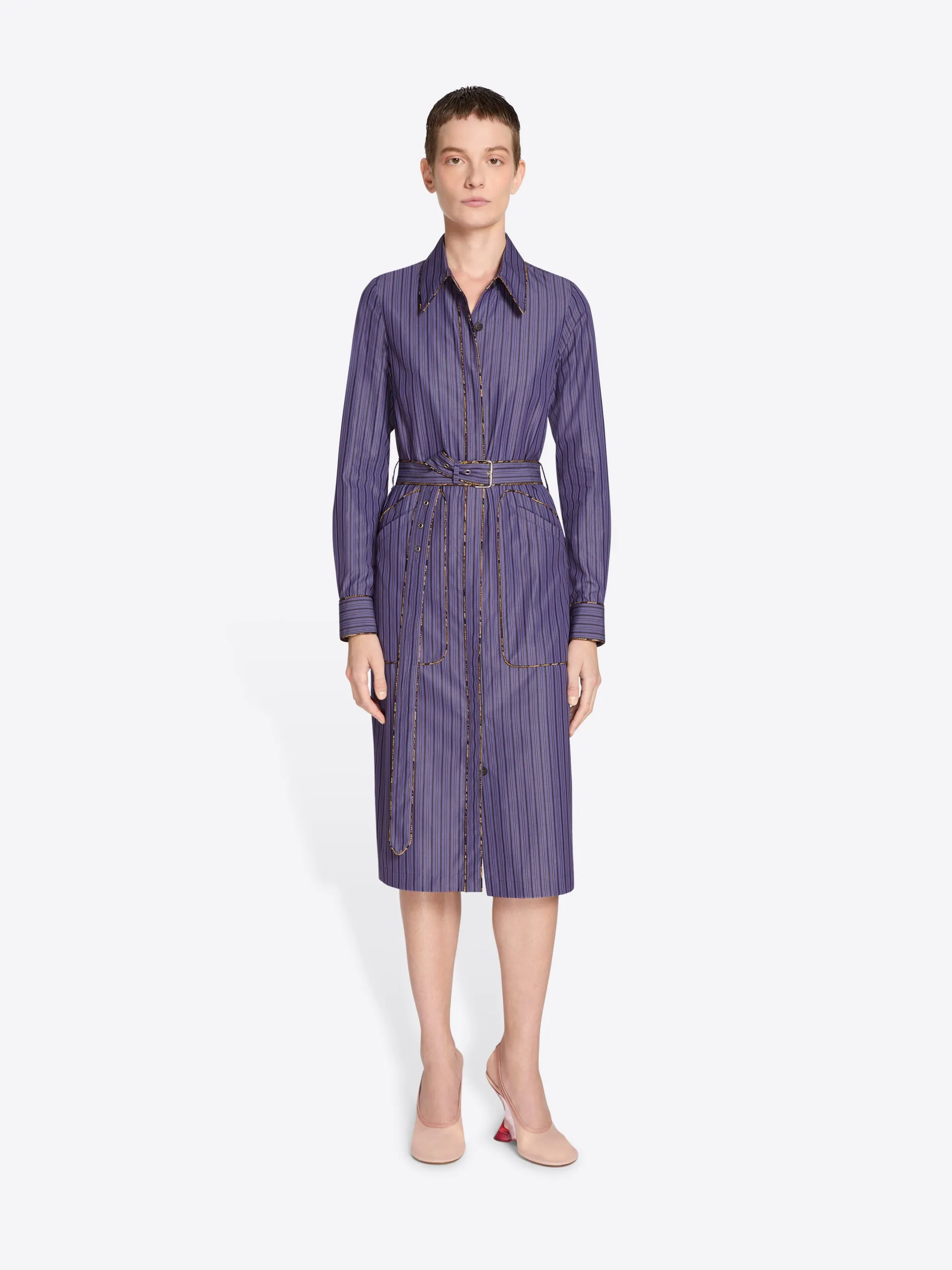 Belted shirt dress