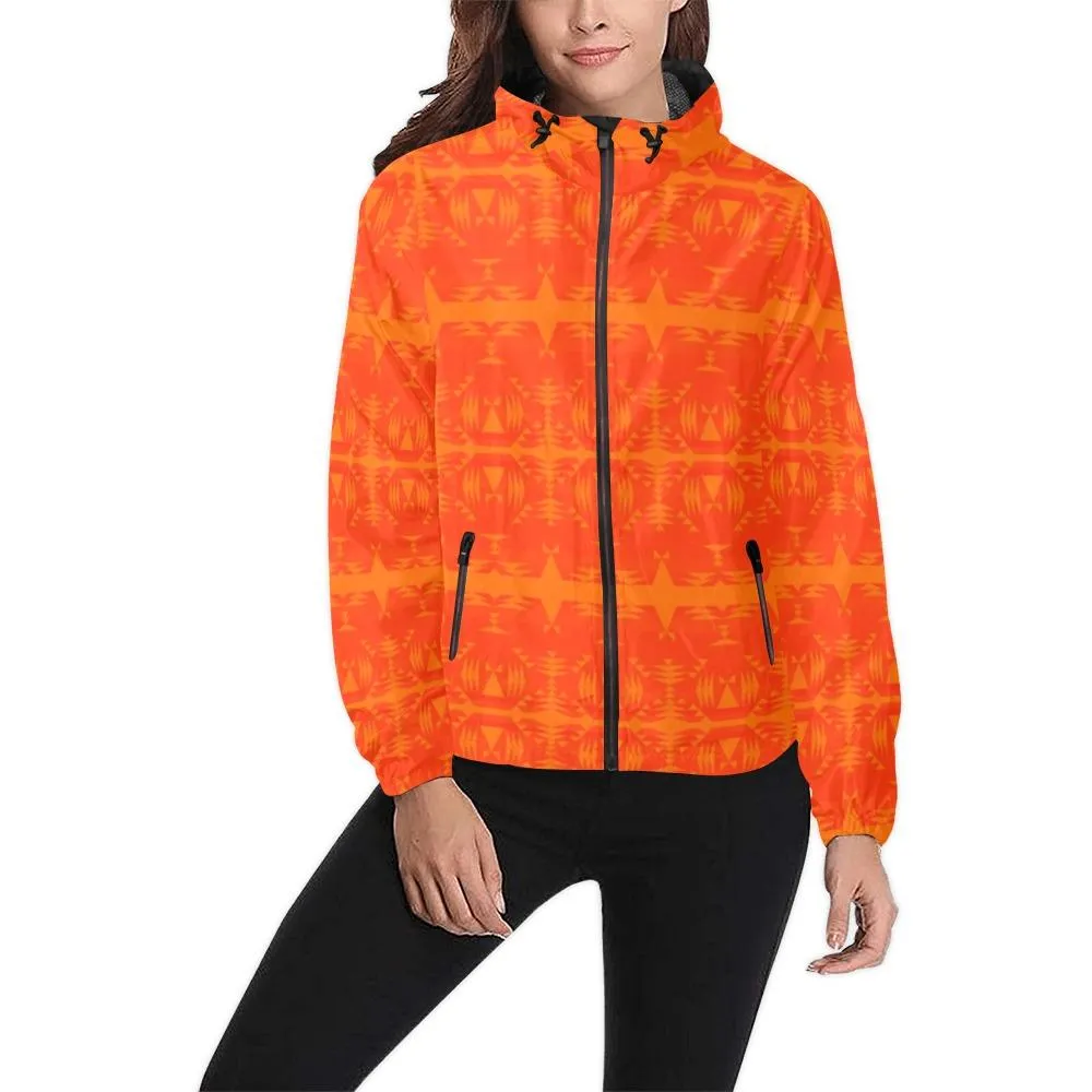 Between the Mountains Orange Unisex Windbreaker