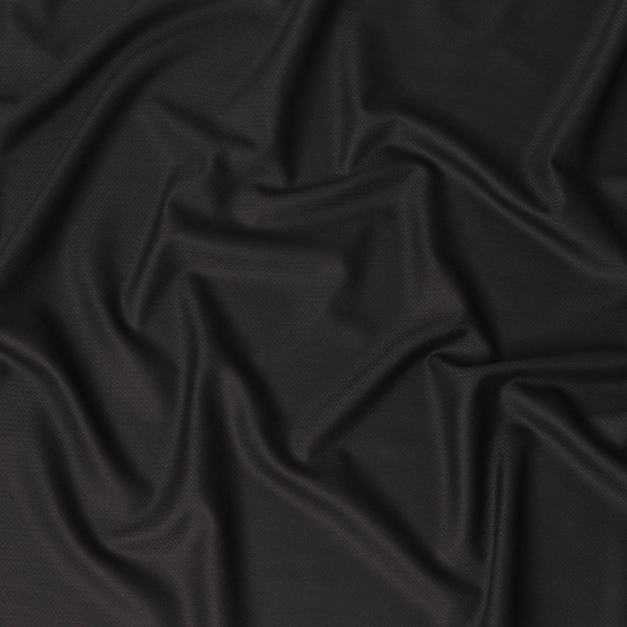 Black premium pure English super 120's all wool suiting fabric in self design-D14824