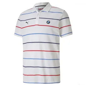 BMW T-shirt, Puma BMW MMS Striped Round Neck, White, 2020