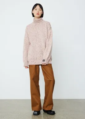 Bulky Sweater with Wide Loose Turtleneck