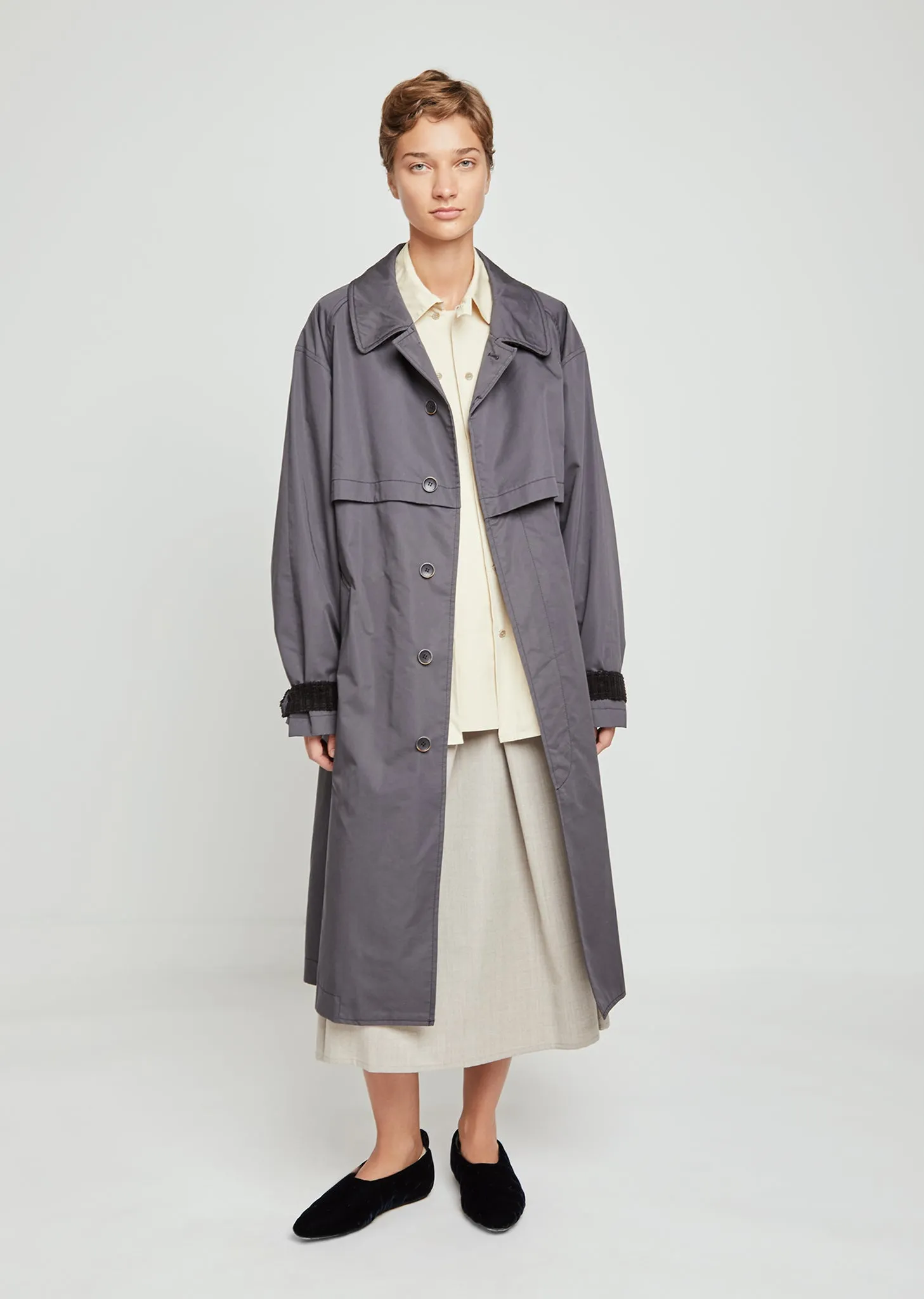 Cotton Blend Trench Coat