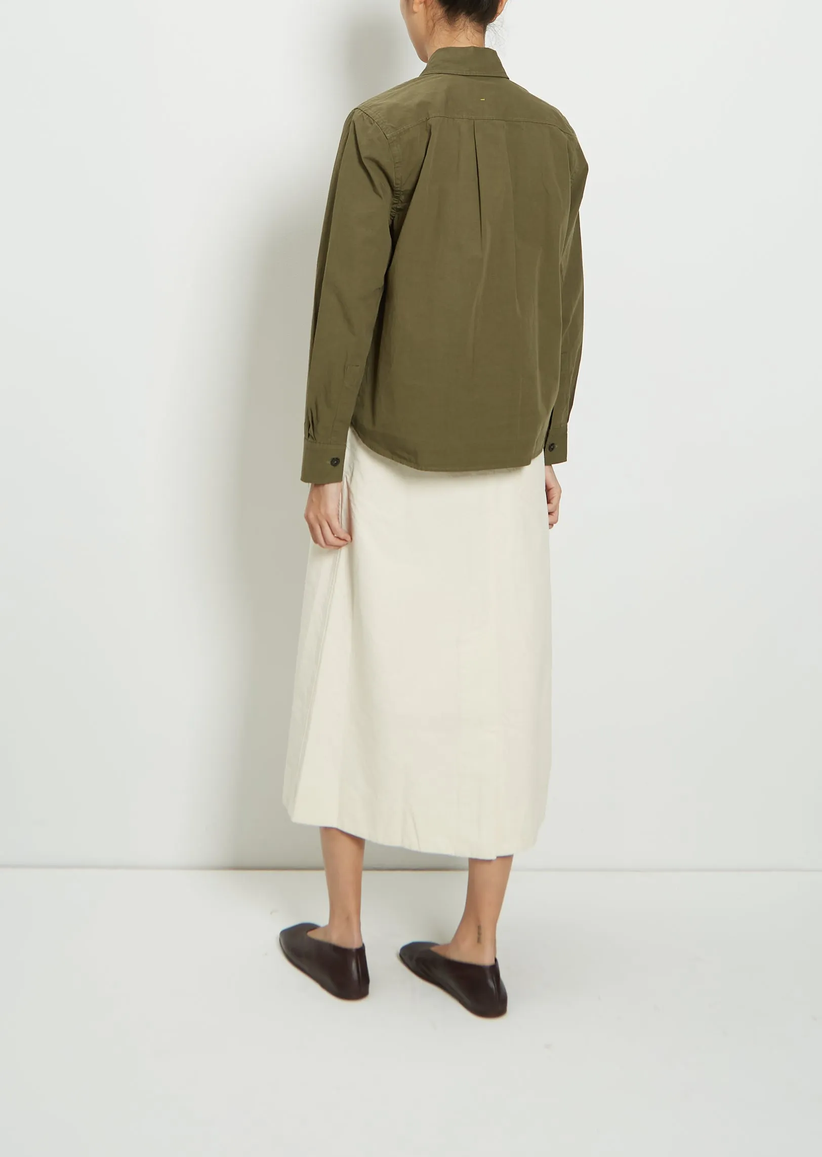 Cotton Simple Shirt — Khaki