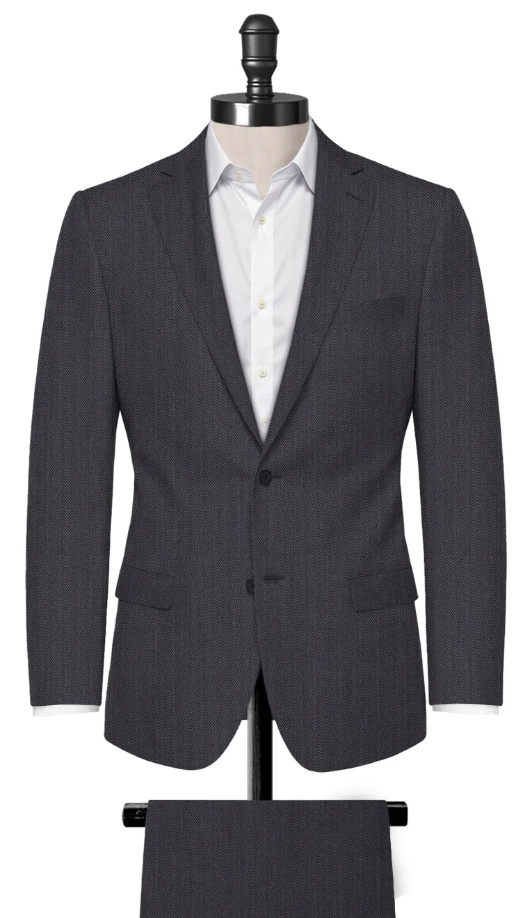 Dark Grey Herringbone Suit