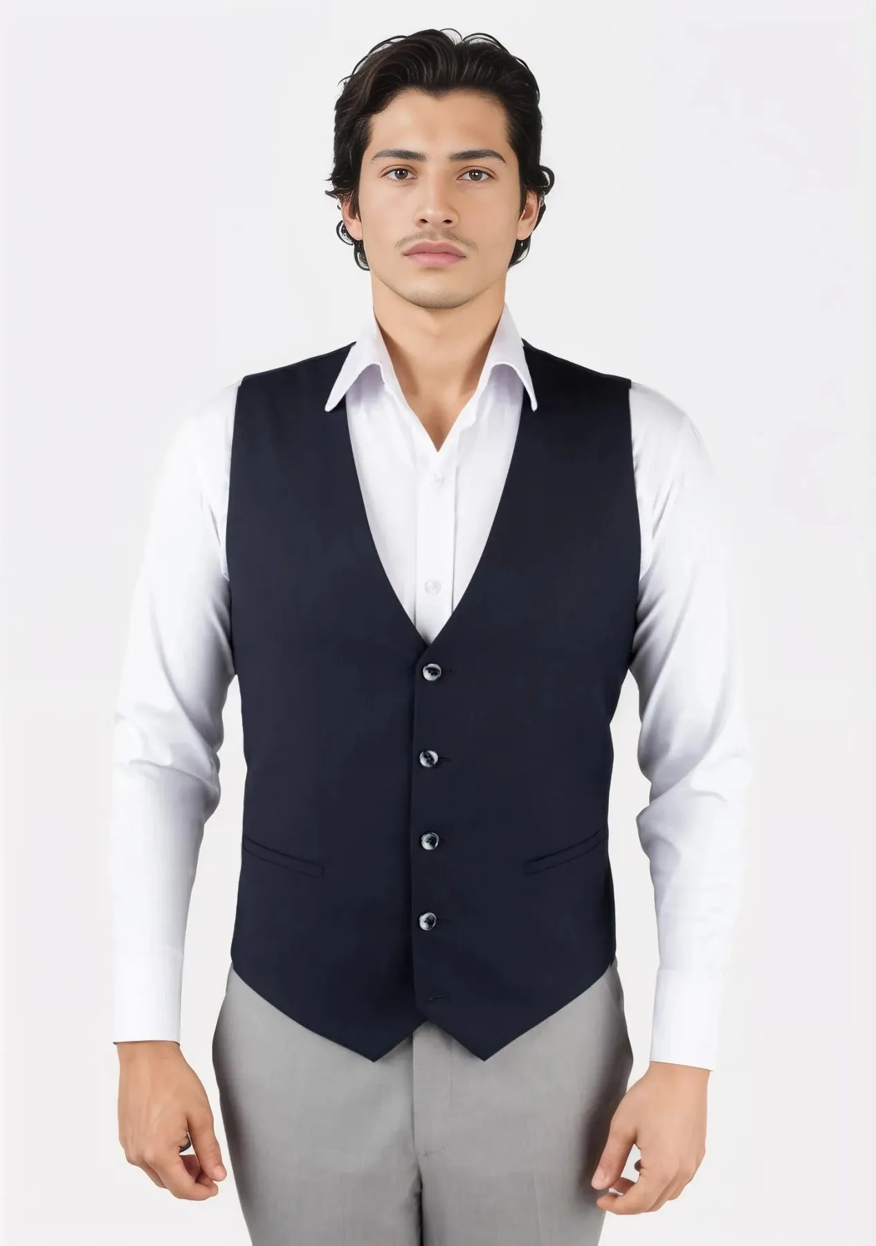 Dark Navy Twill Vest