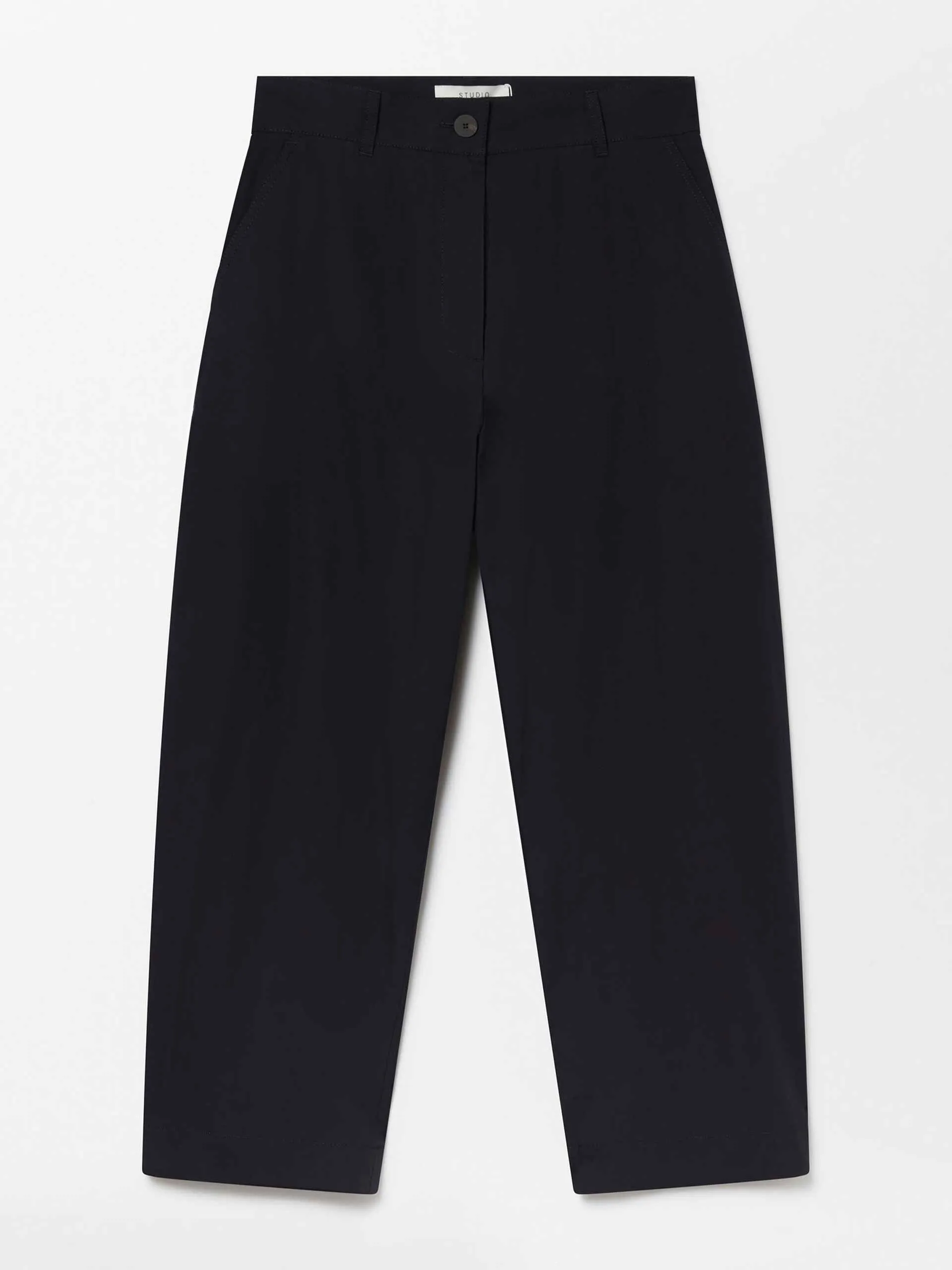 Dark navy wide-leg cropped trousers