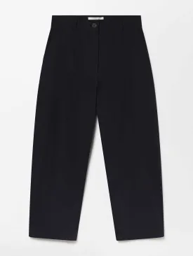 Dark navy wide-leg cropped trousers