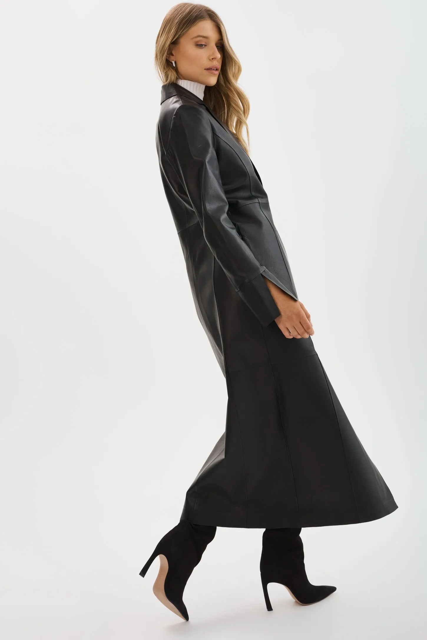 EVANNA | Leather Maxi Coat