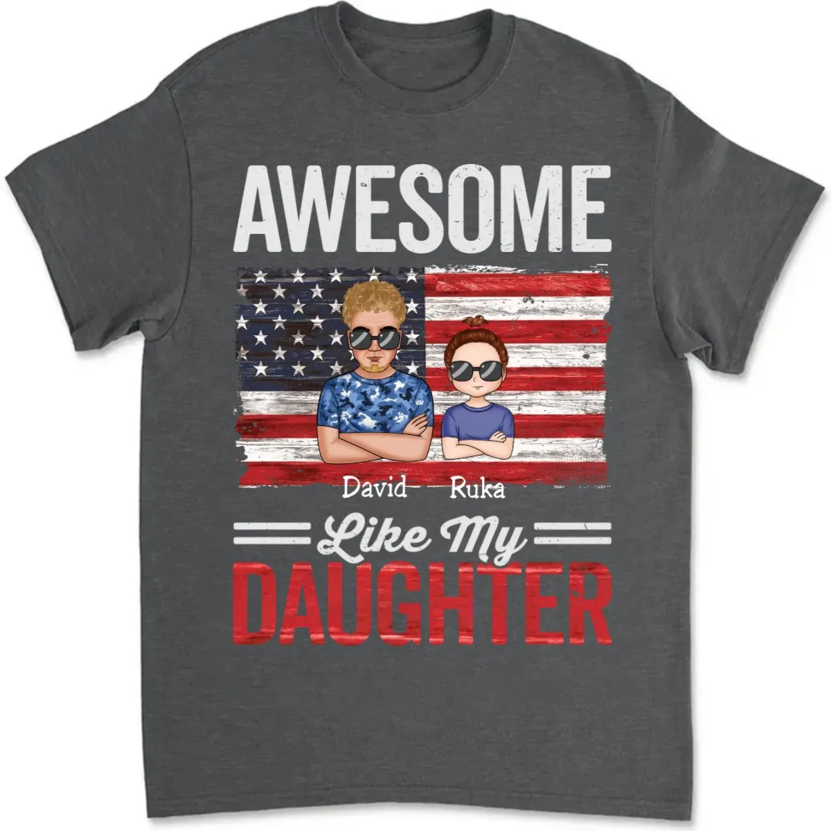 Family - Awesome Like My Daughter - Personalized T-Shirt (LH)