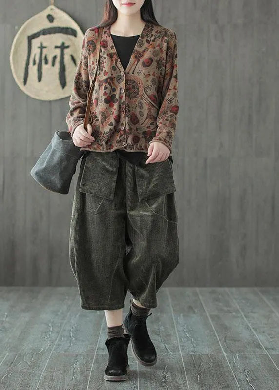 Fitted Grey Pockets Wide Leg Fall Pants