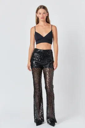 Flared Sequins Pants