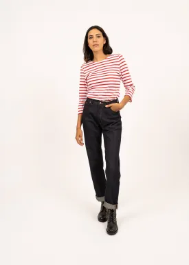 Galathée striped sailor shirt - slim fit, in light cotton (NEIGE/TULIPE)