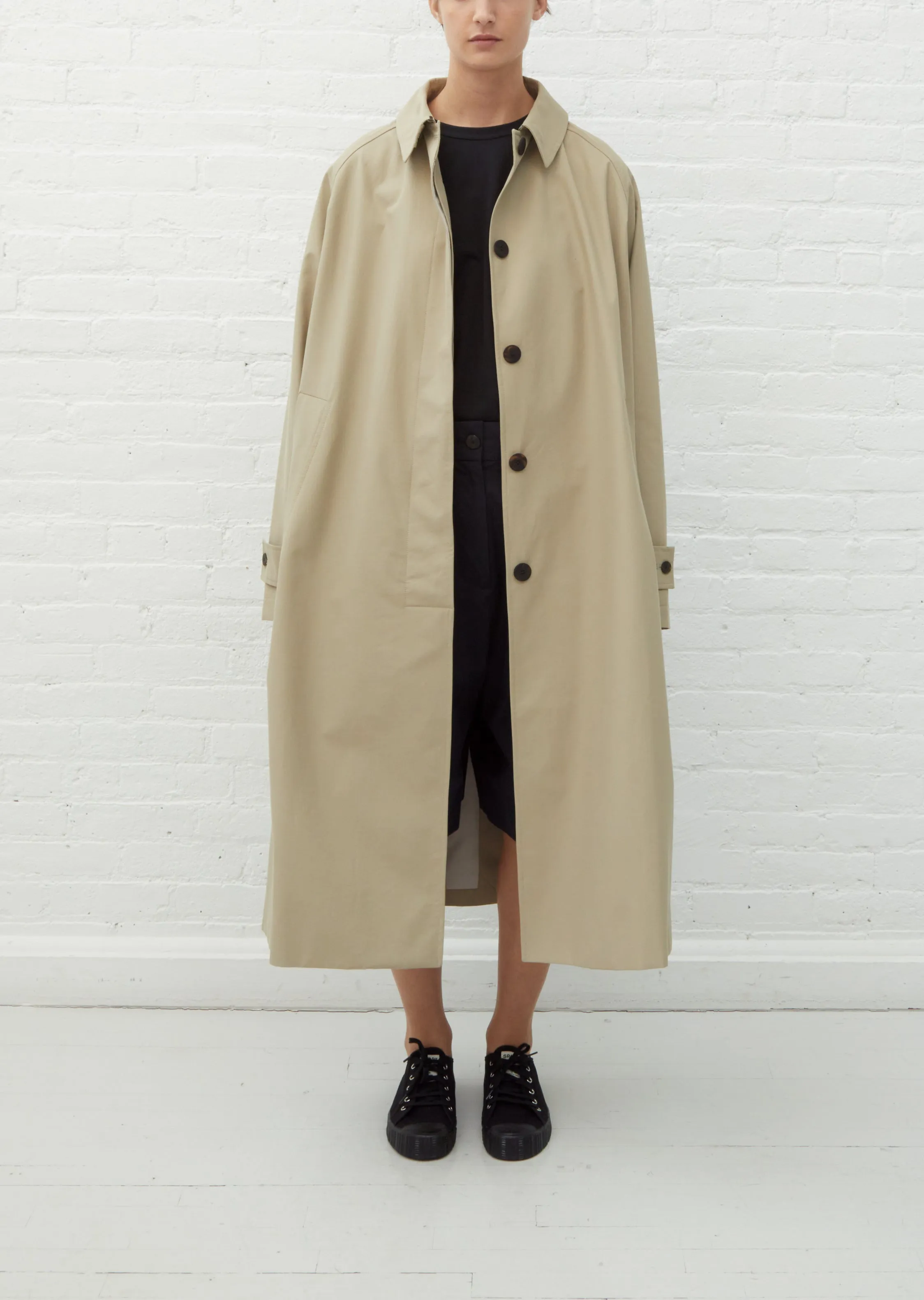 Holin Everyday Mac Cotton Blend Trench — Tan