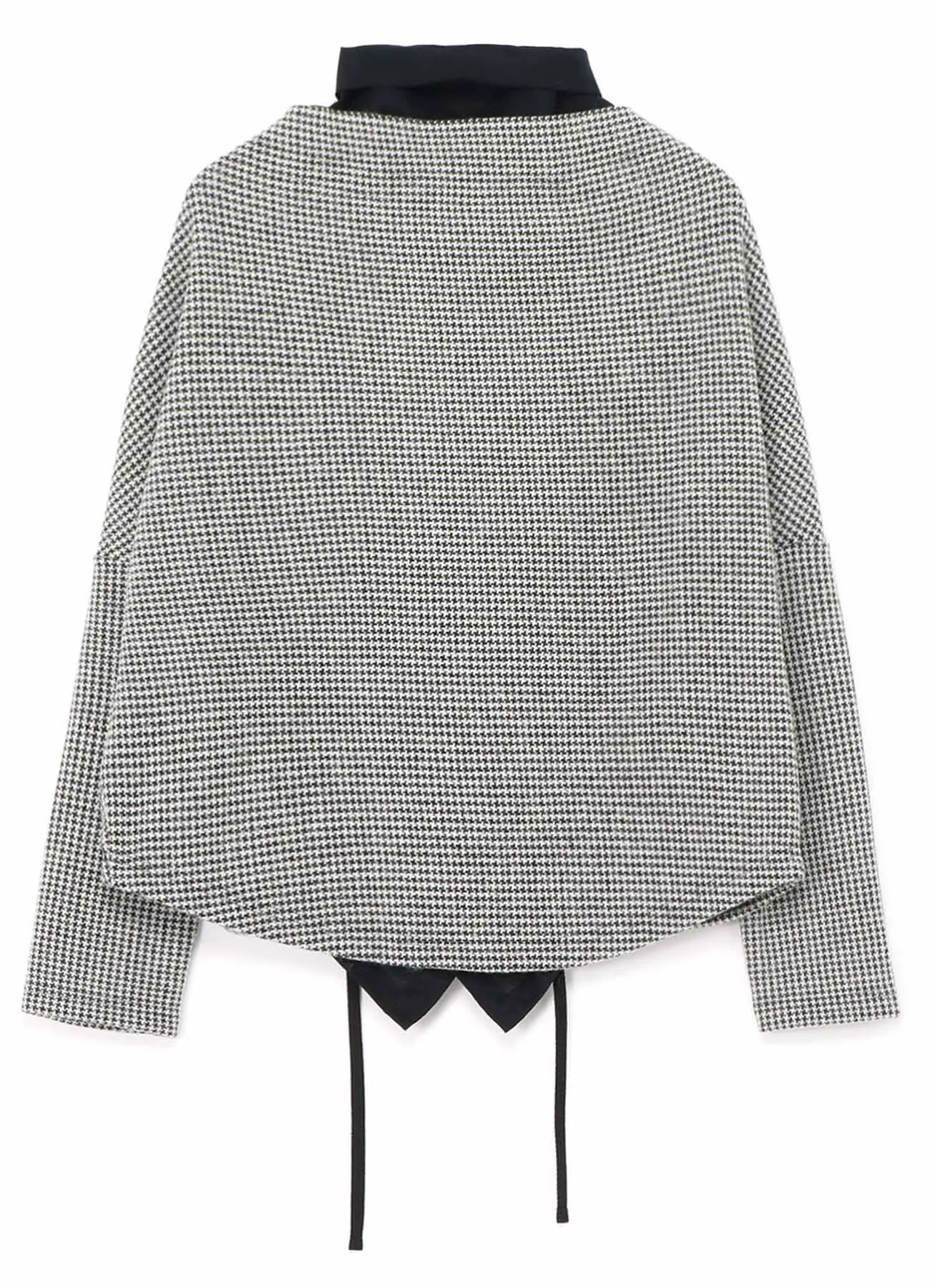 HOUNDSTOOTH JACQUARD LAYERED LONG SLEEVE SHIRT