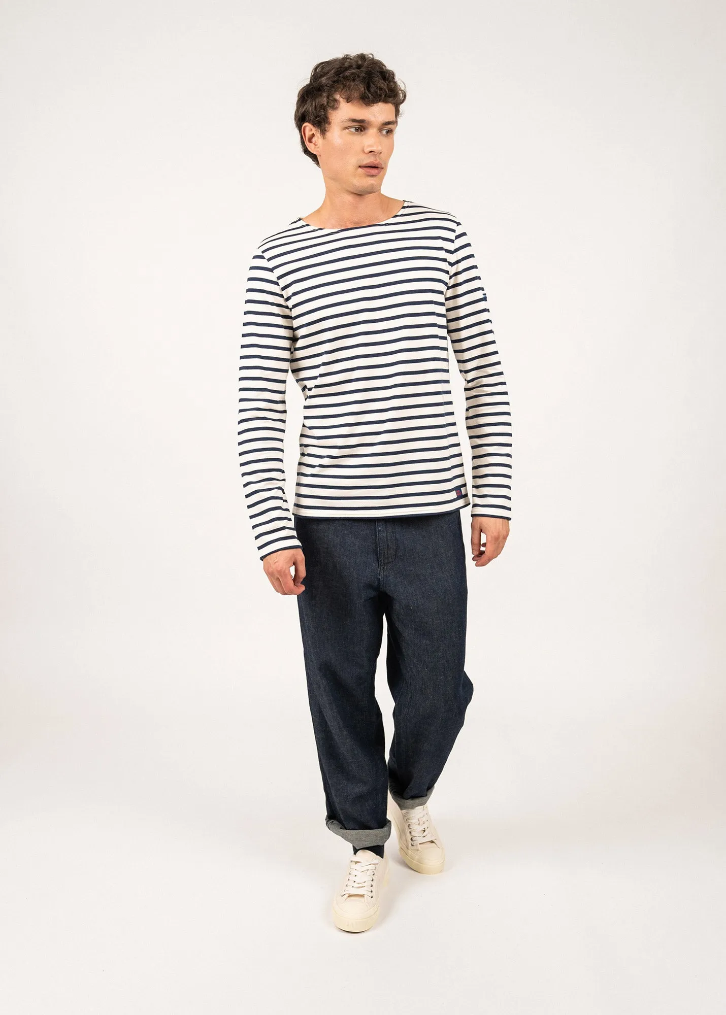 Iconic sailor striped shirt with elbow patches - SAINT JAMES x Comédie Française (ECRU/MARINE)