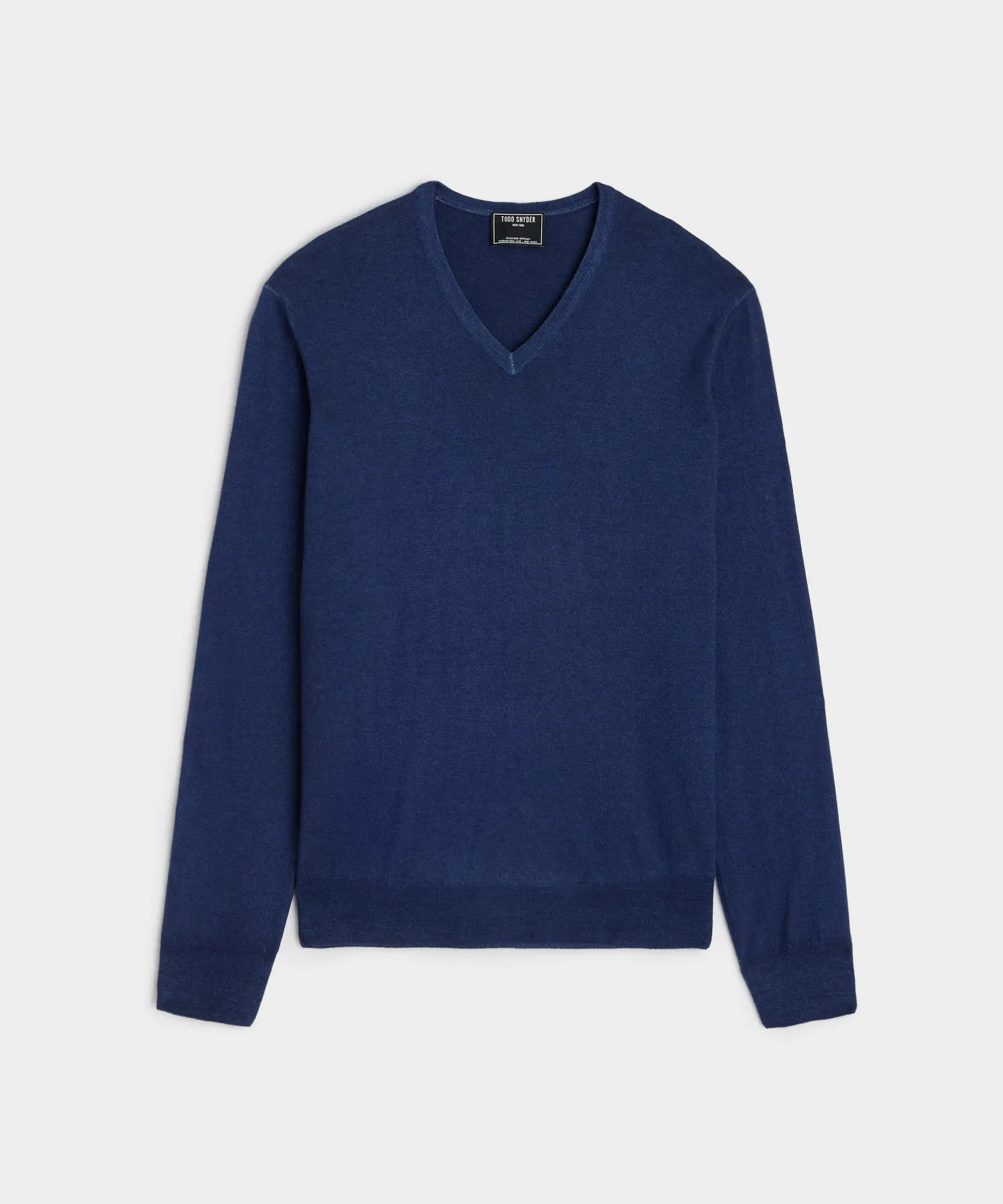 Italian Cashmere V-Neck Sweater in Navy