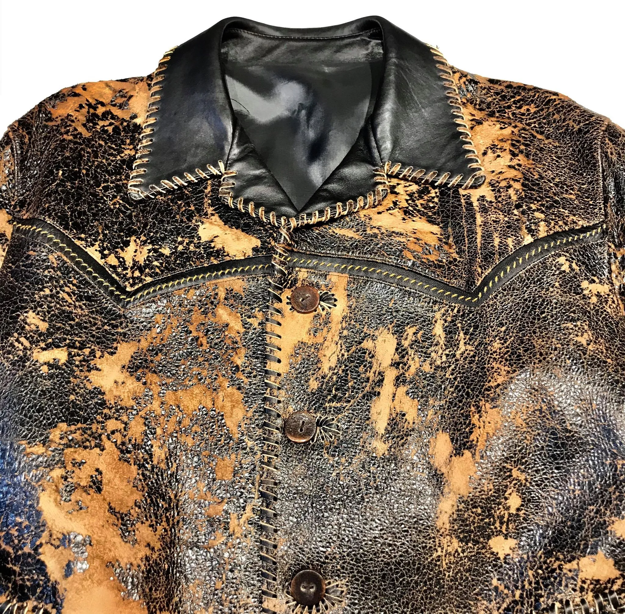 Kashani Crackle James Dean Jungle Leather Coat