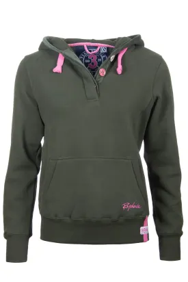 Ladies Button Neck Hoody