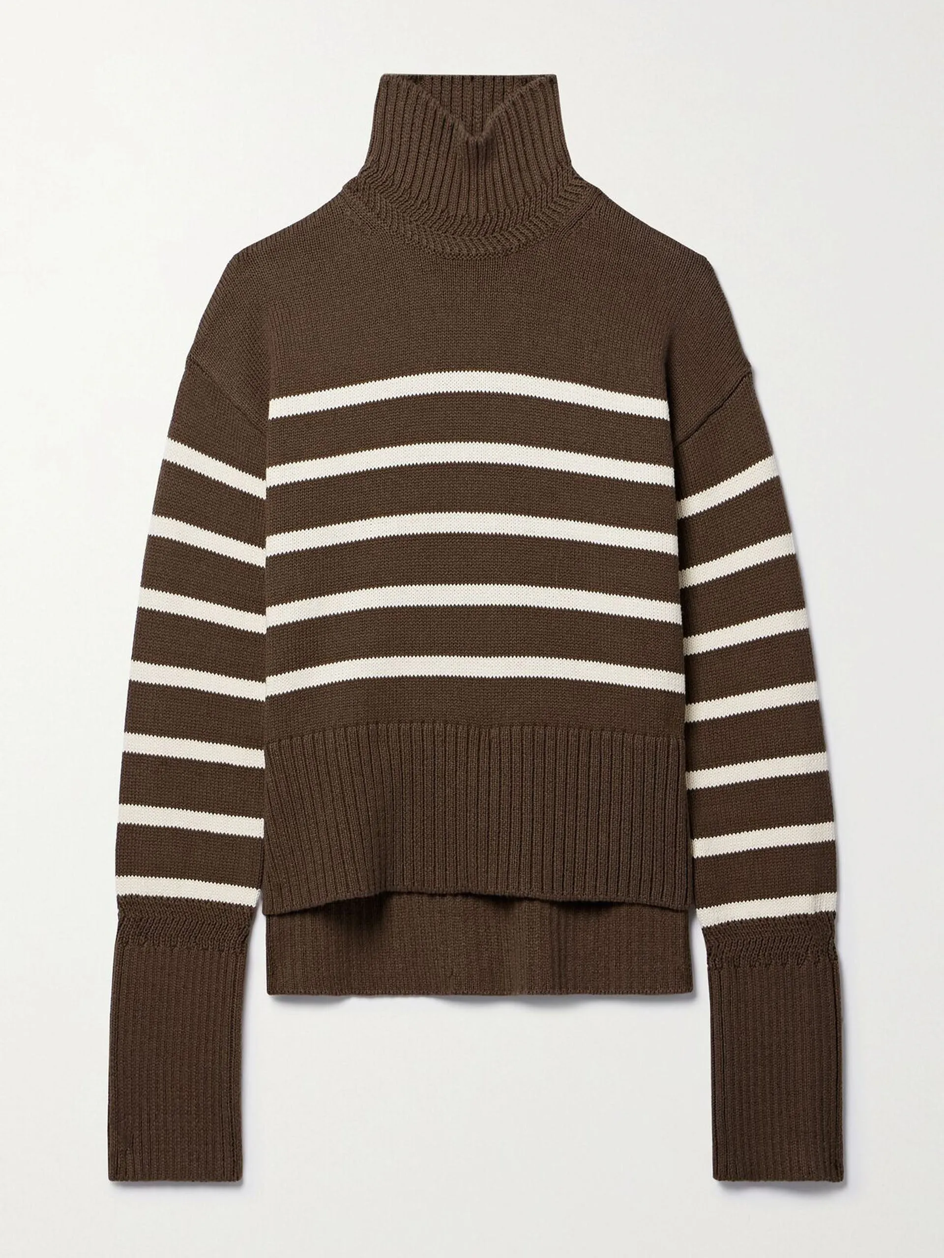 Lancetti striped cotton turtleneck sweater