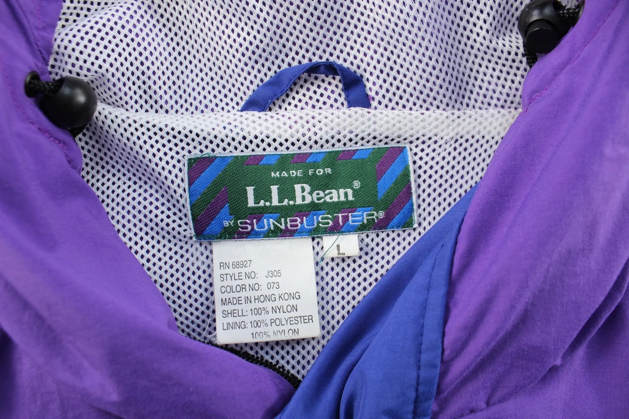 L.L. Bean Sunbuster Black, Blue, & Purple Zip Up Jacket