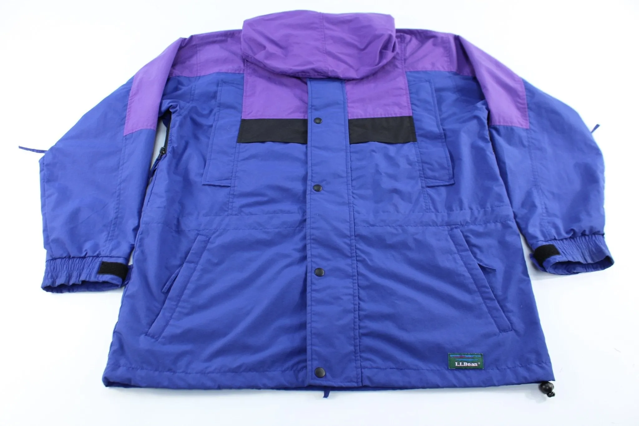 L.L. Bean Sunbuster Black, Blue, & Purple Zip Up Jacket