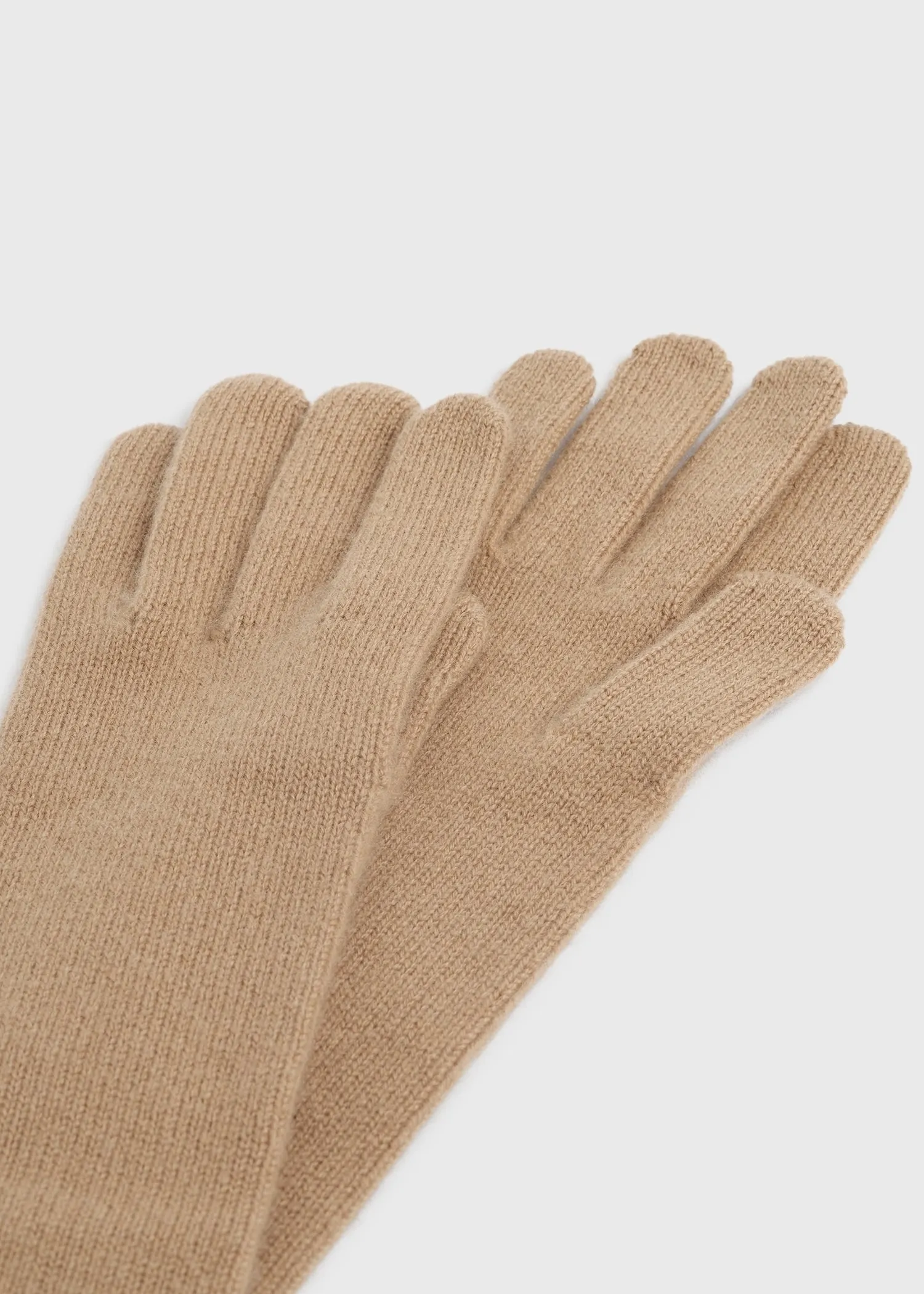 Long knit gloves camel