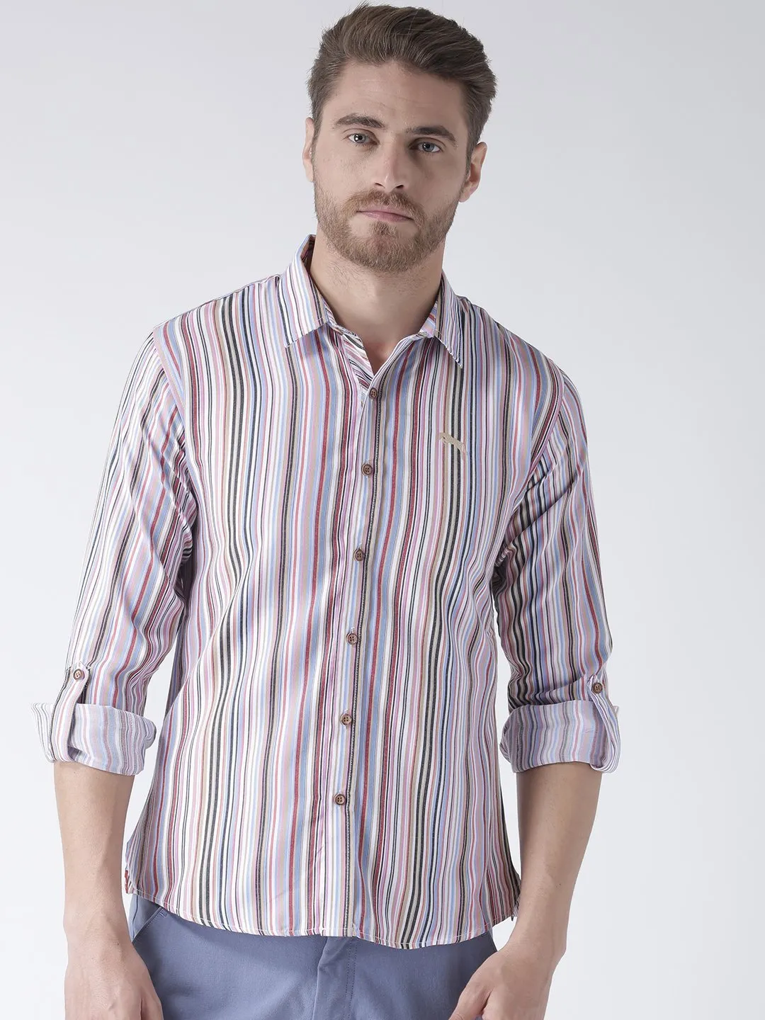 Men Multi Regular Fit Striped Casual Shirt