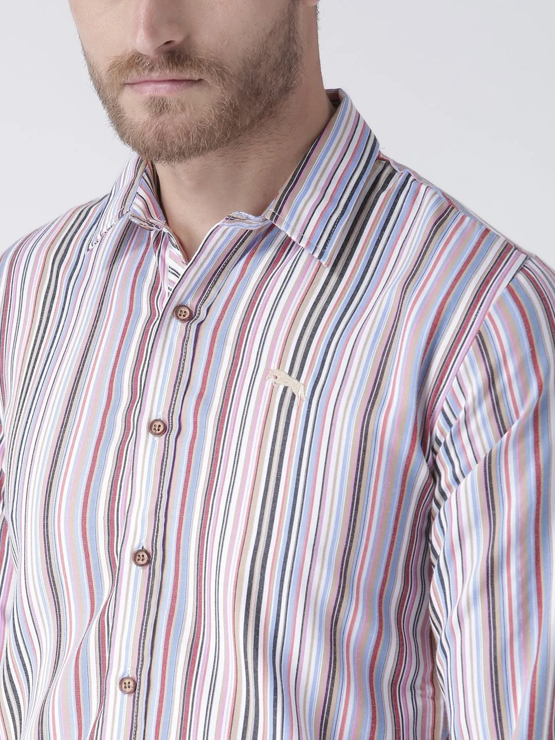 Men Multi Regular Fit Striped Casual Shirt