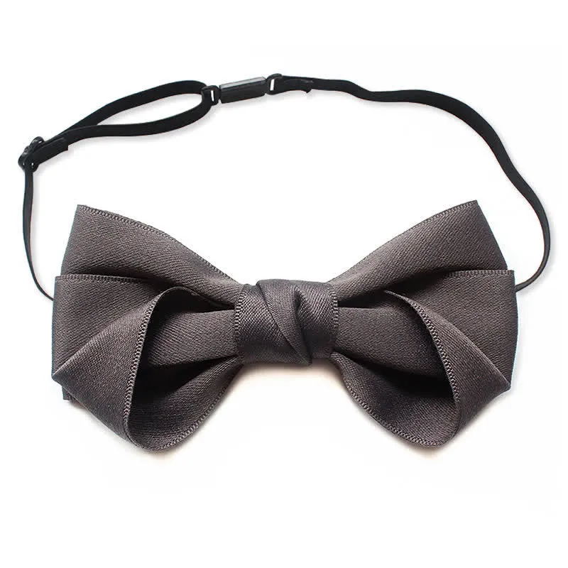 Men's Simple Trendy Soild Color Suit Shirt Bow Tie