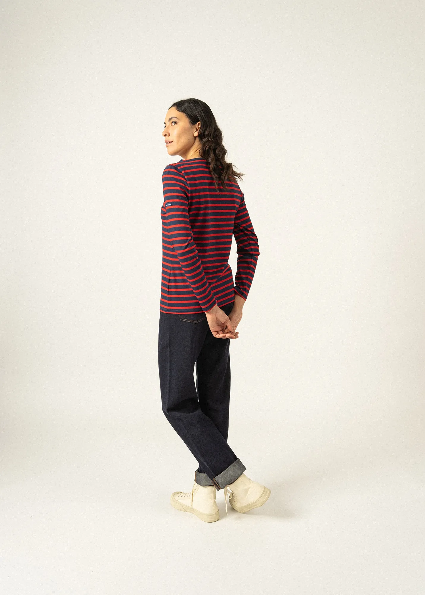 Minquidame striped sailor shirt - regular fit, in light cotton (MARINE/TULIPE)