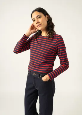 Minquidame striped sailor shirt - regular fit, in light cotton (MARINE/TULIPE)