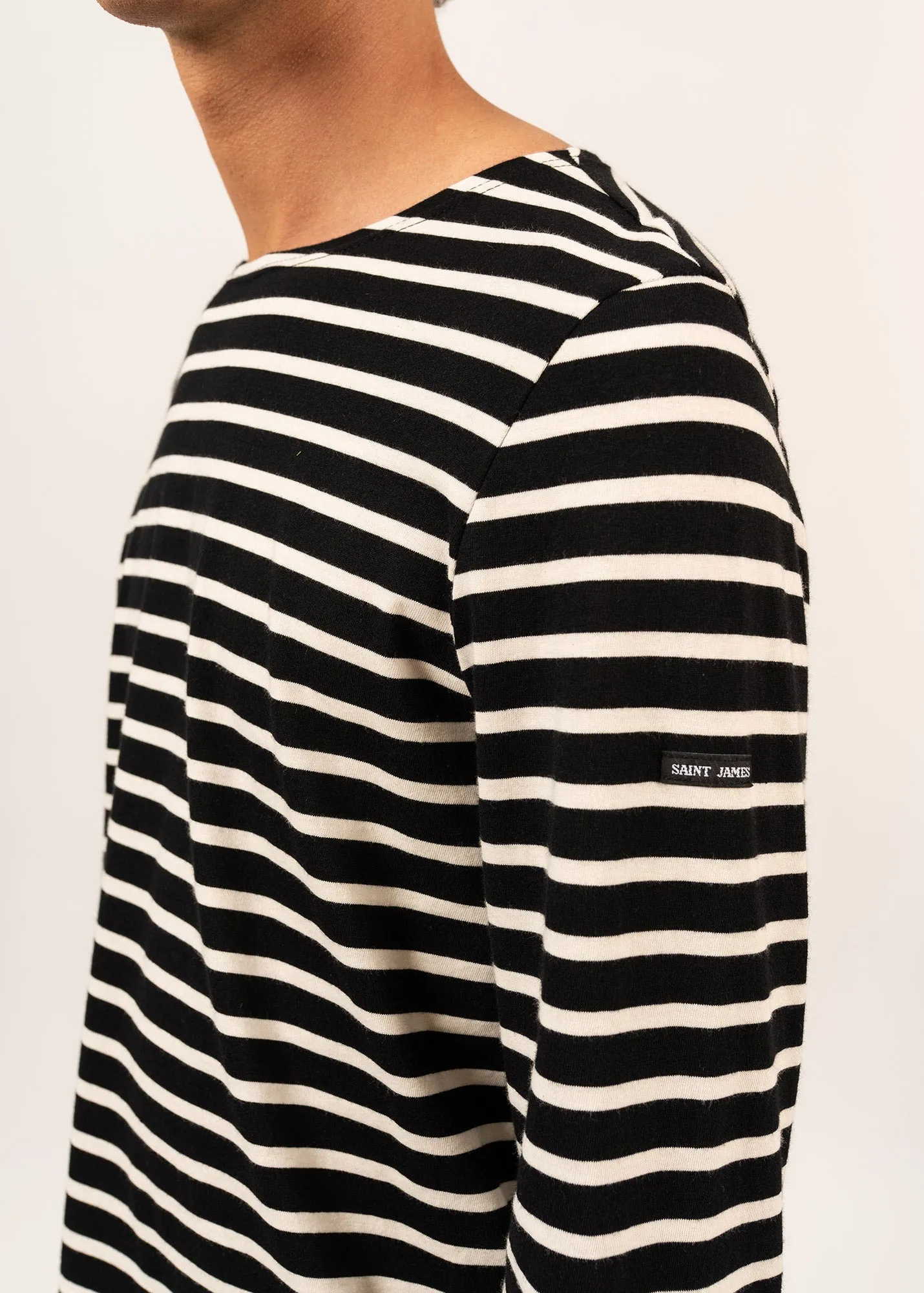 Minquiers unisex striped sailor shirt - regular fit, in light cotton (NOIR/ECRU)