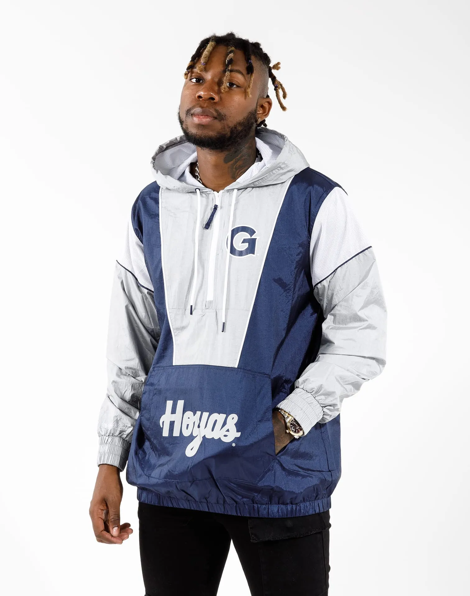 Mitchell & Ness GEORGETOWN UNIVERSITY HOYAS HIGHLIGHT WINDBREAKER