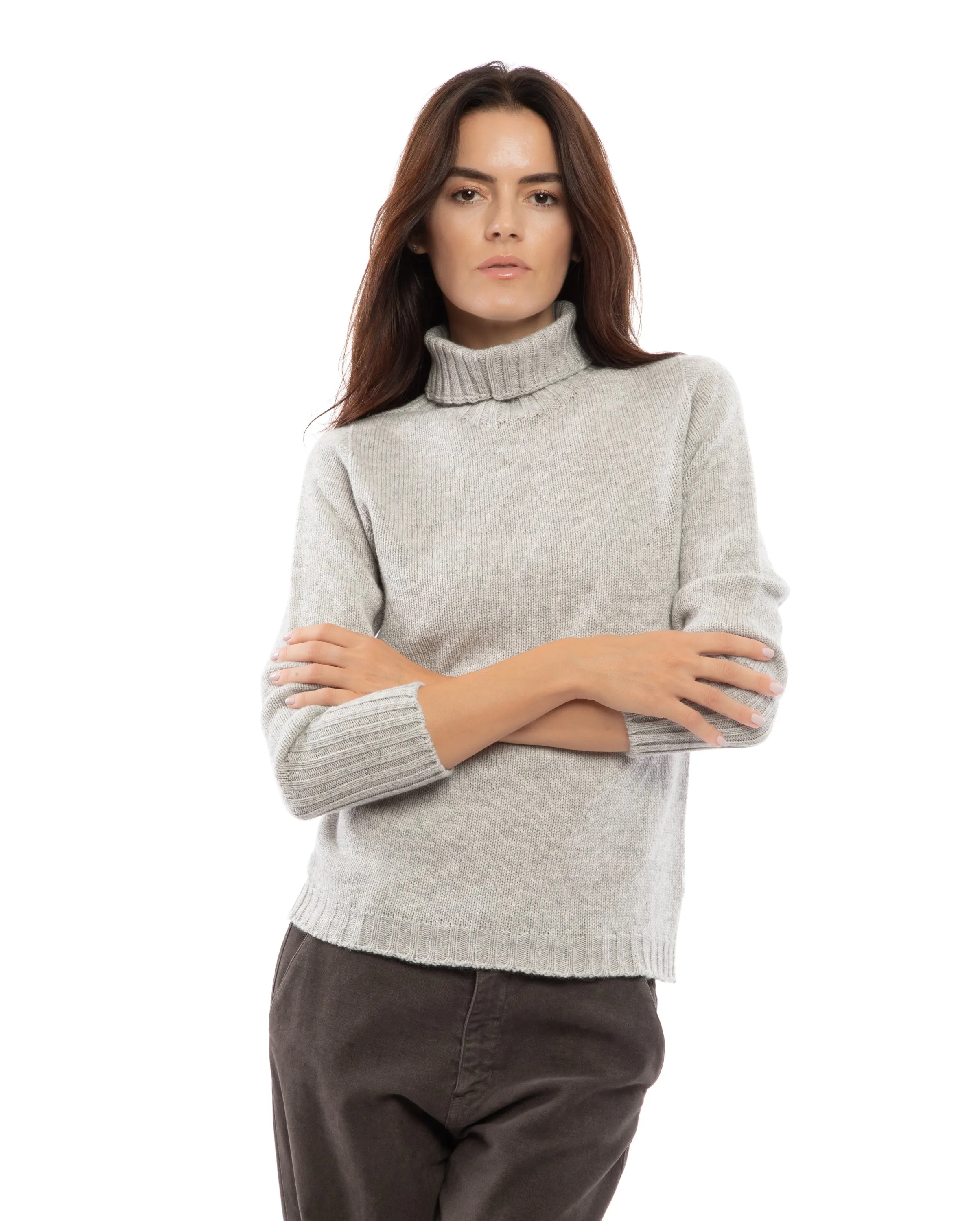 NEW FALL 24 - Women's Classic Cashmere Turtleneck Sweater Taupe