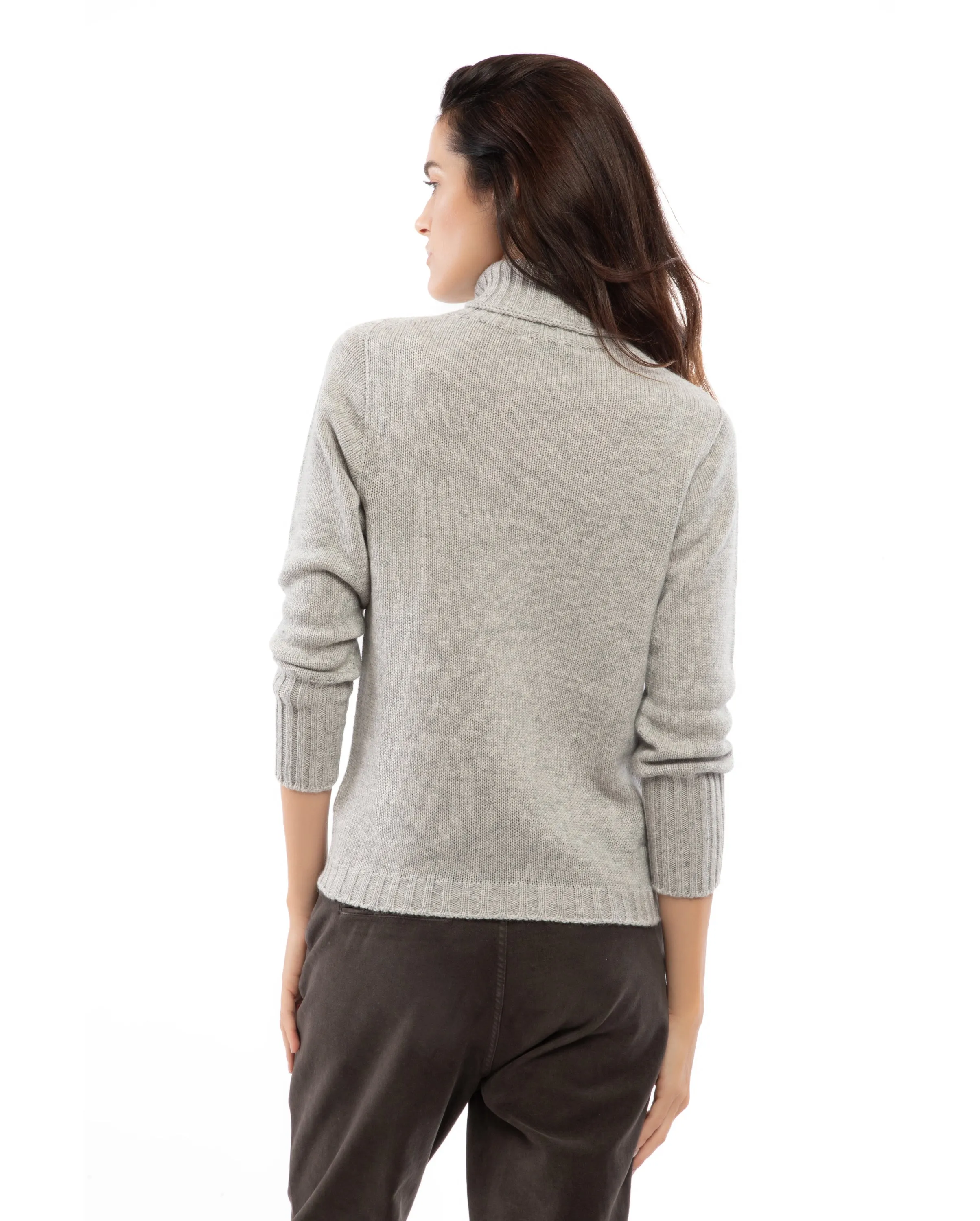 NEW FALL 24 - Women's Classic Cashmere Turtleneck Sweater Taupe