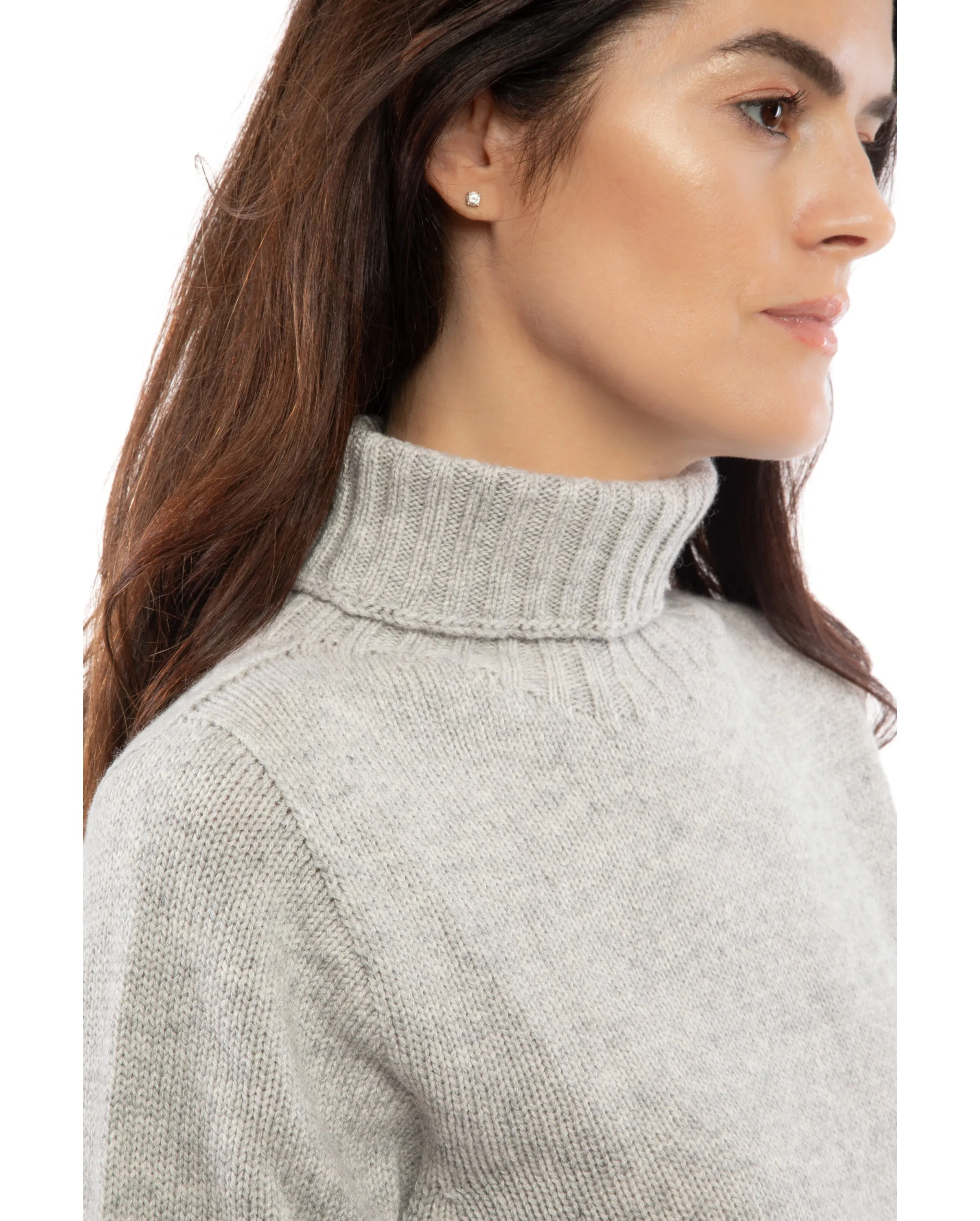 NEW FALL 24 - Women's Classic Cashmere Turtleneck Sweater Taupe