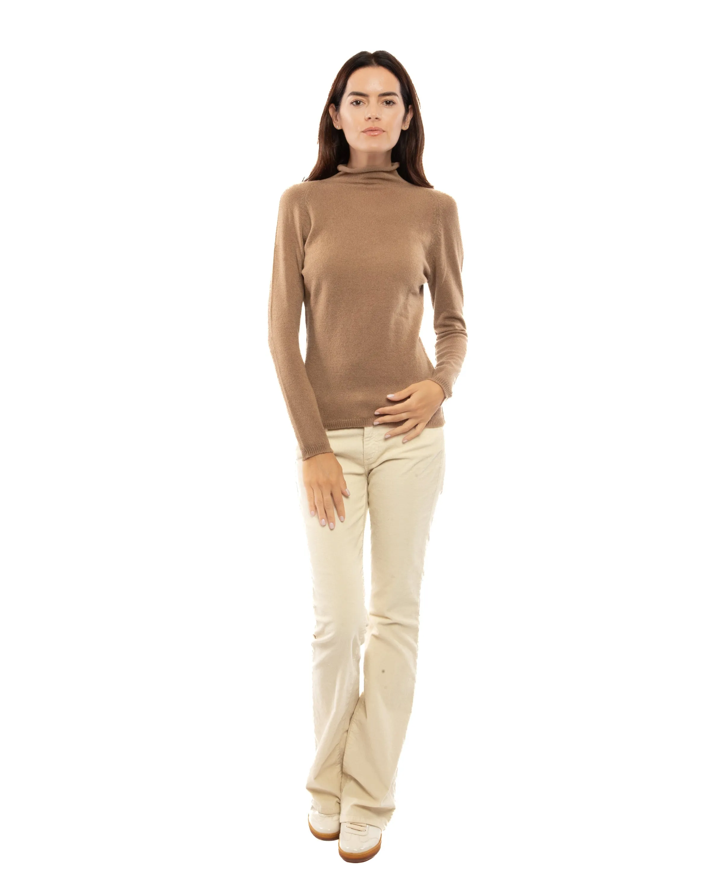 NEW FALL 24 - Women's Ultralight Cashmere Raglan Turtleneck Melange Gray