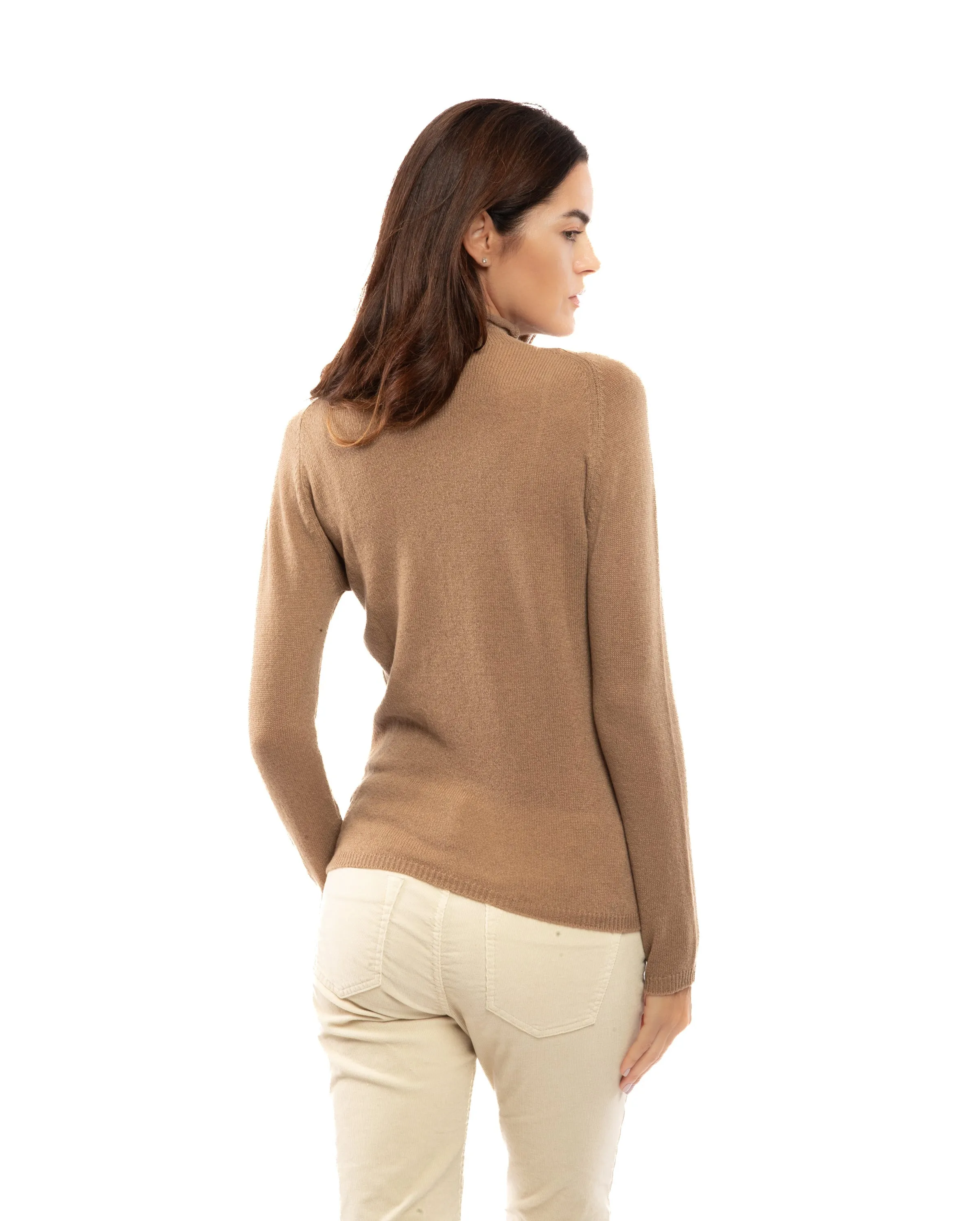 NEW FALL 24 - Women's Ultralight Cashmere Raglan Turtleneck Melange Gray