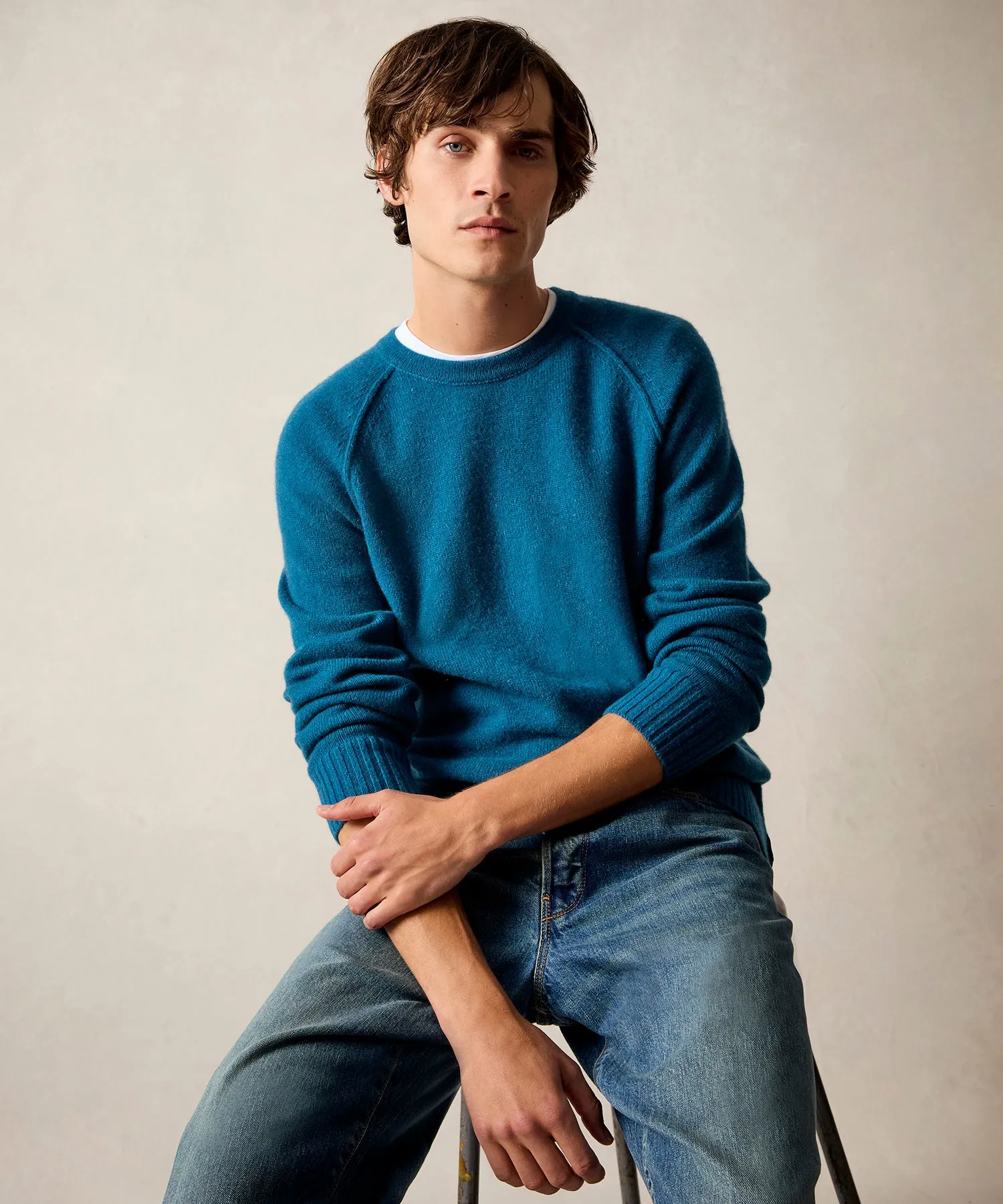 Nomad Cashmere Crewneck in Dark Teal