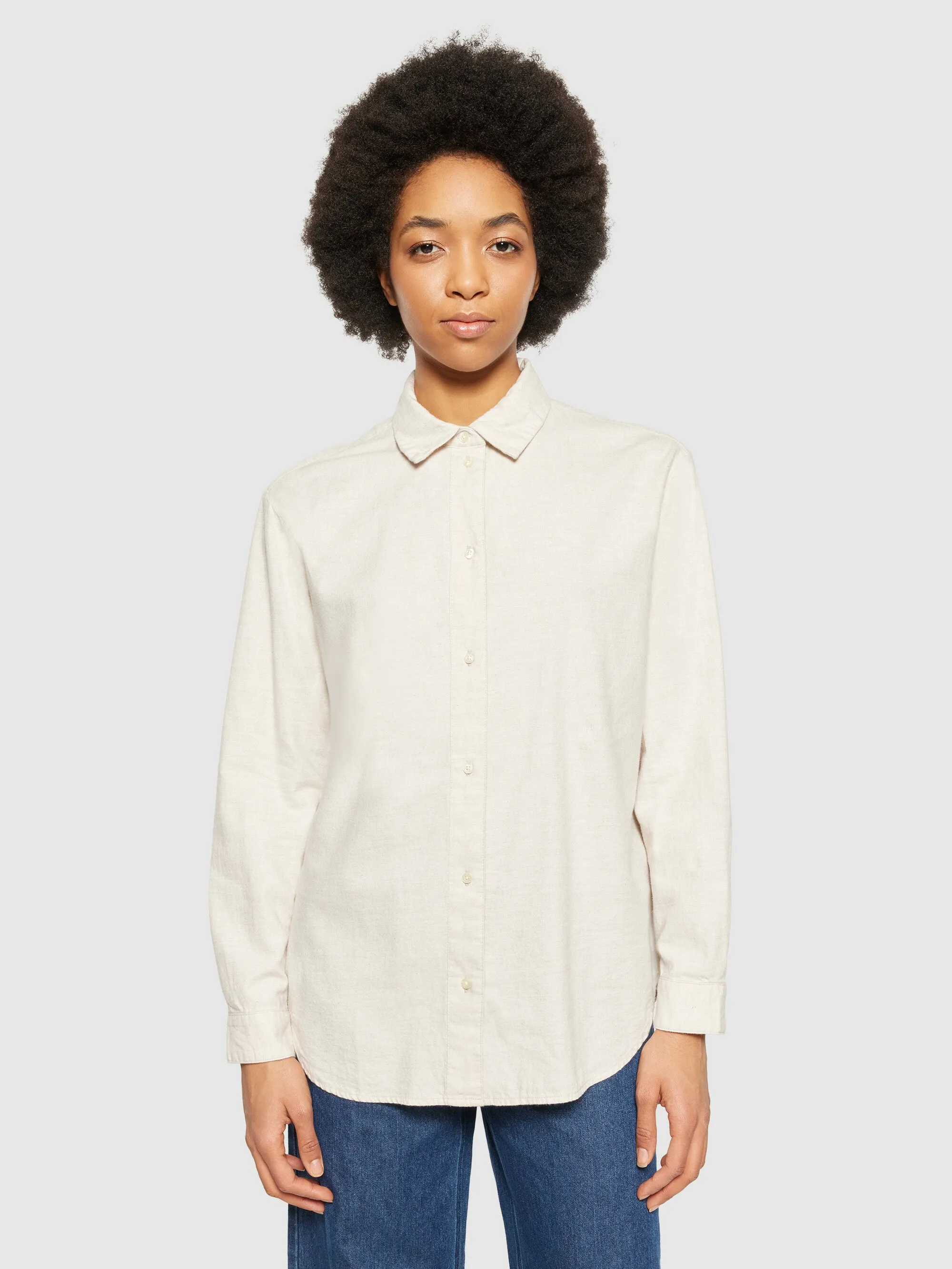 Organic Cotton Flannel Shirt GOTS - Greige