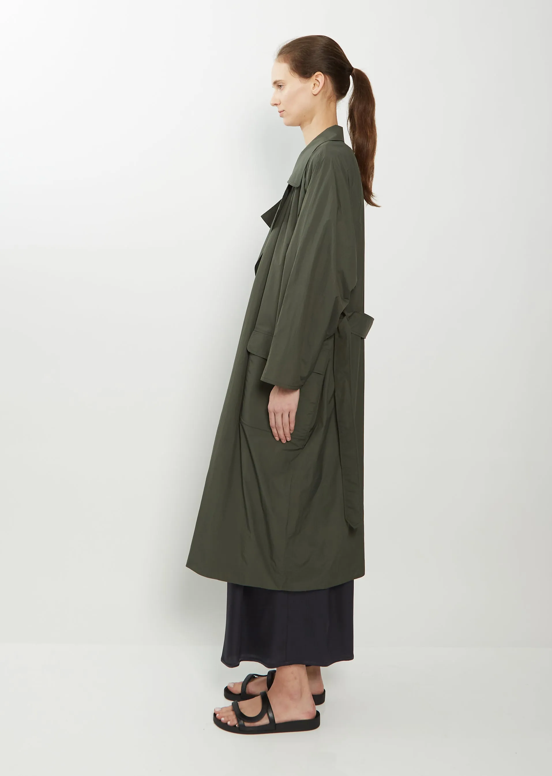 Oversized Poly Blend Trench Coat