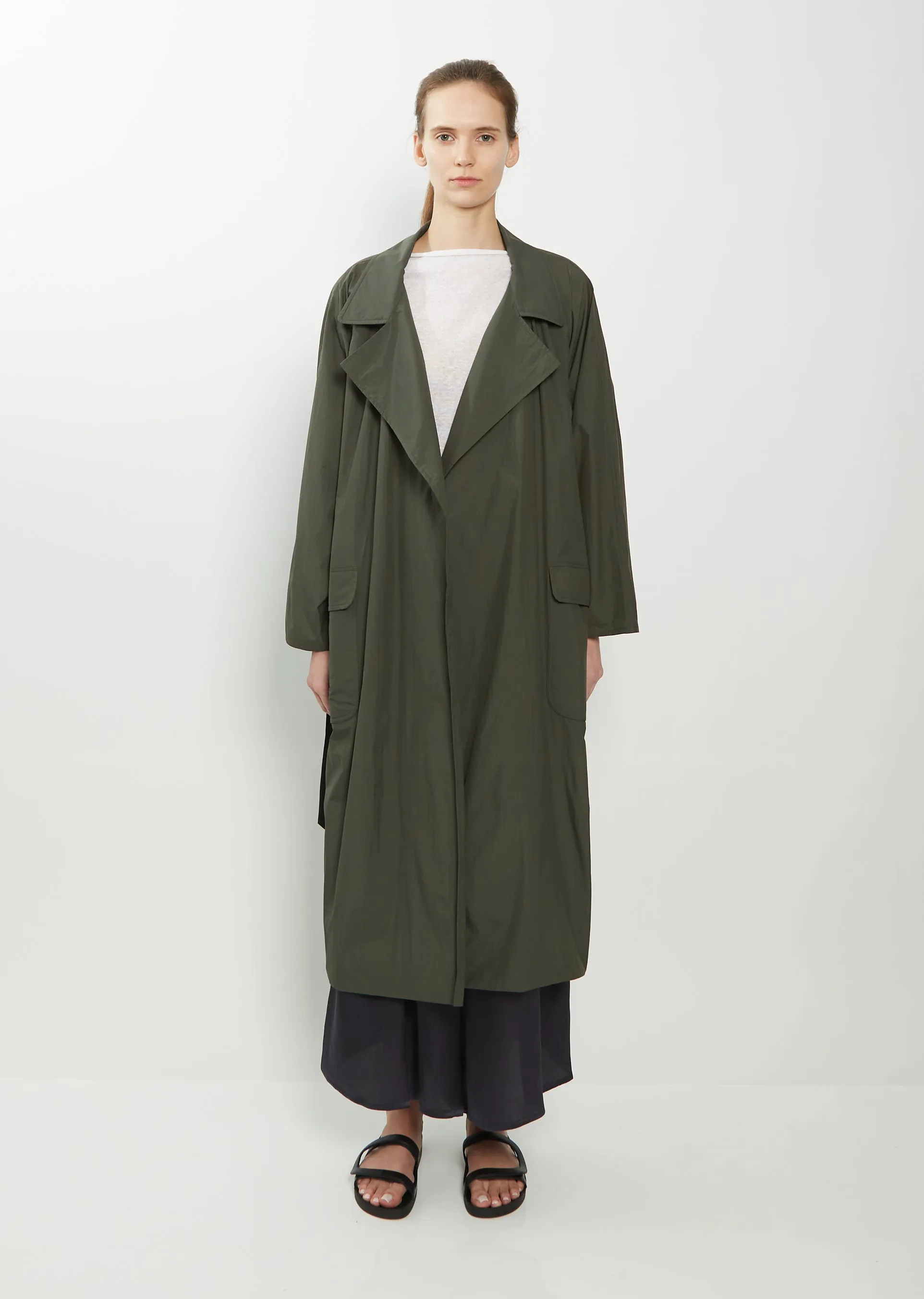 Oversized Poly Blend Trench Coat