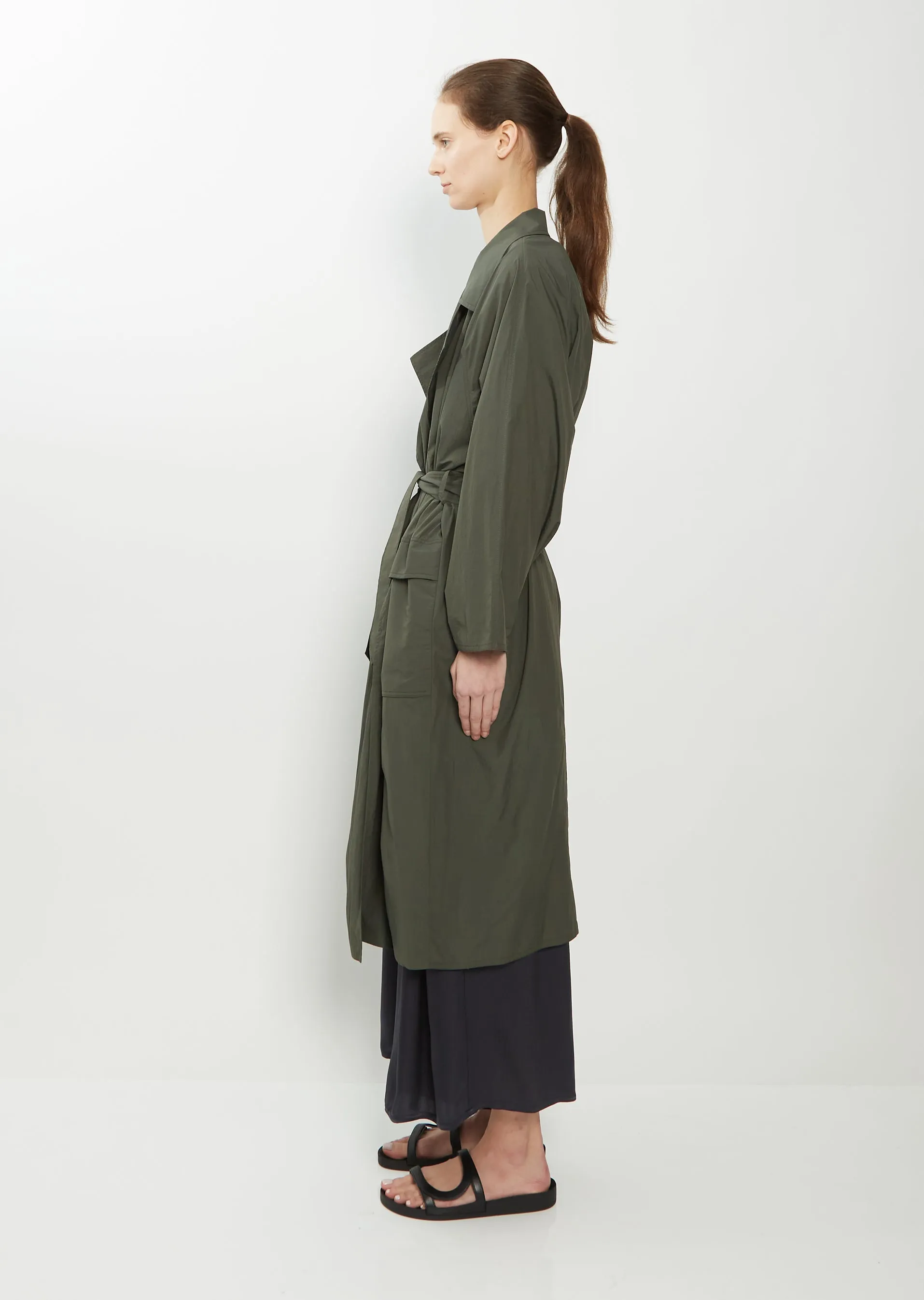 Oversized Poly Blend Trench Coat